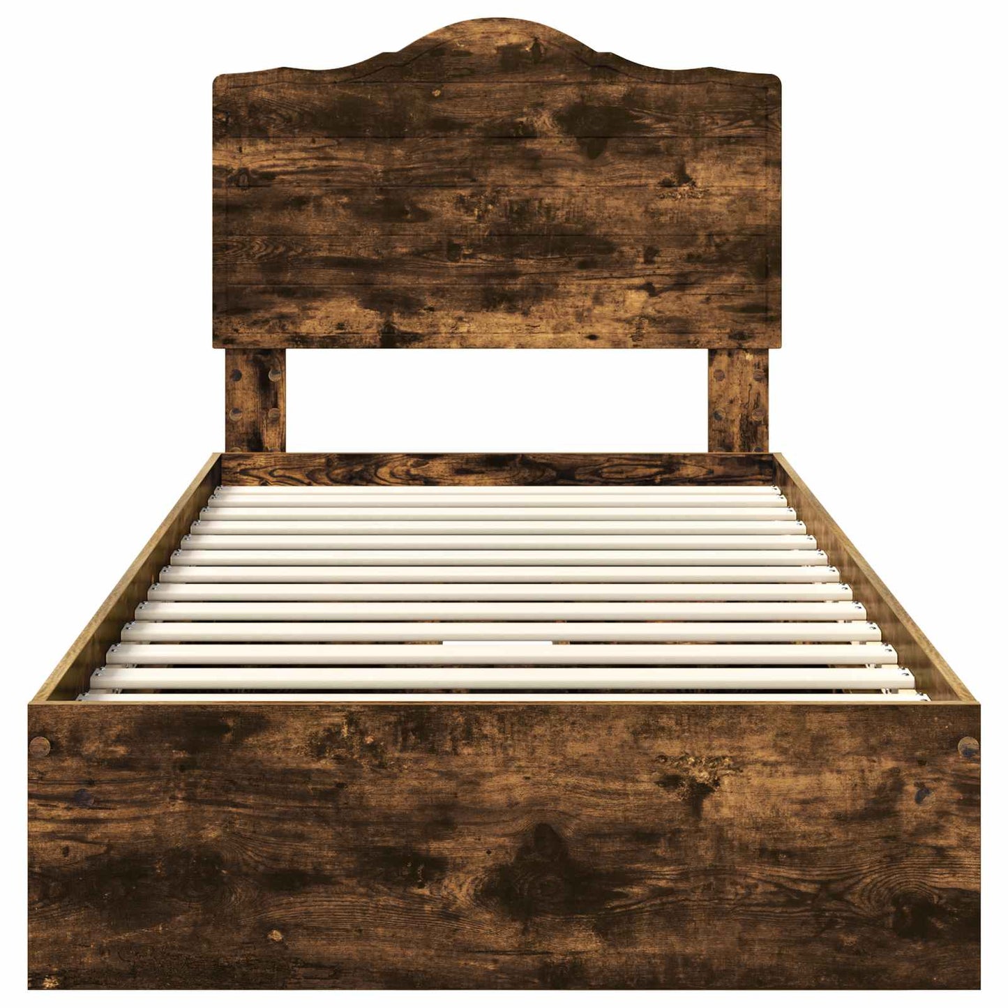 Storage Bed with Drawer Smoked Oak 70 x 190 cm Engineered Wood