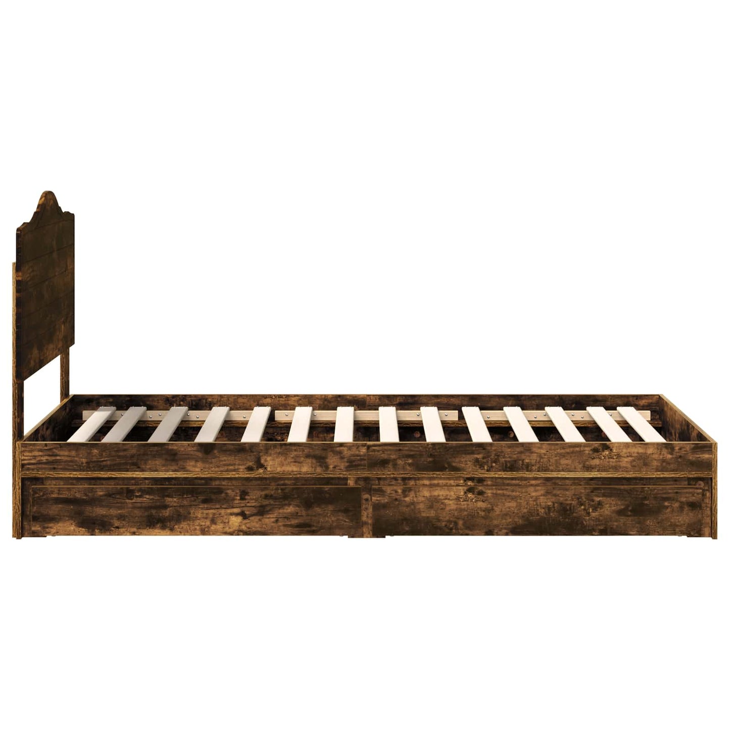 Storage Bed with Drawer Smoked Oak 70 x 190 cm Engineered Wood