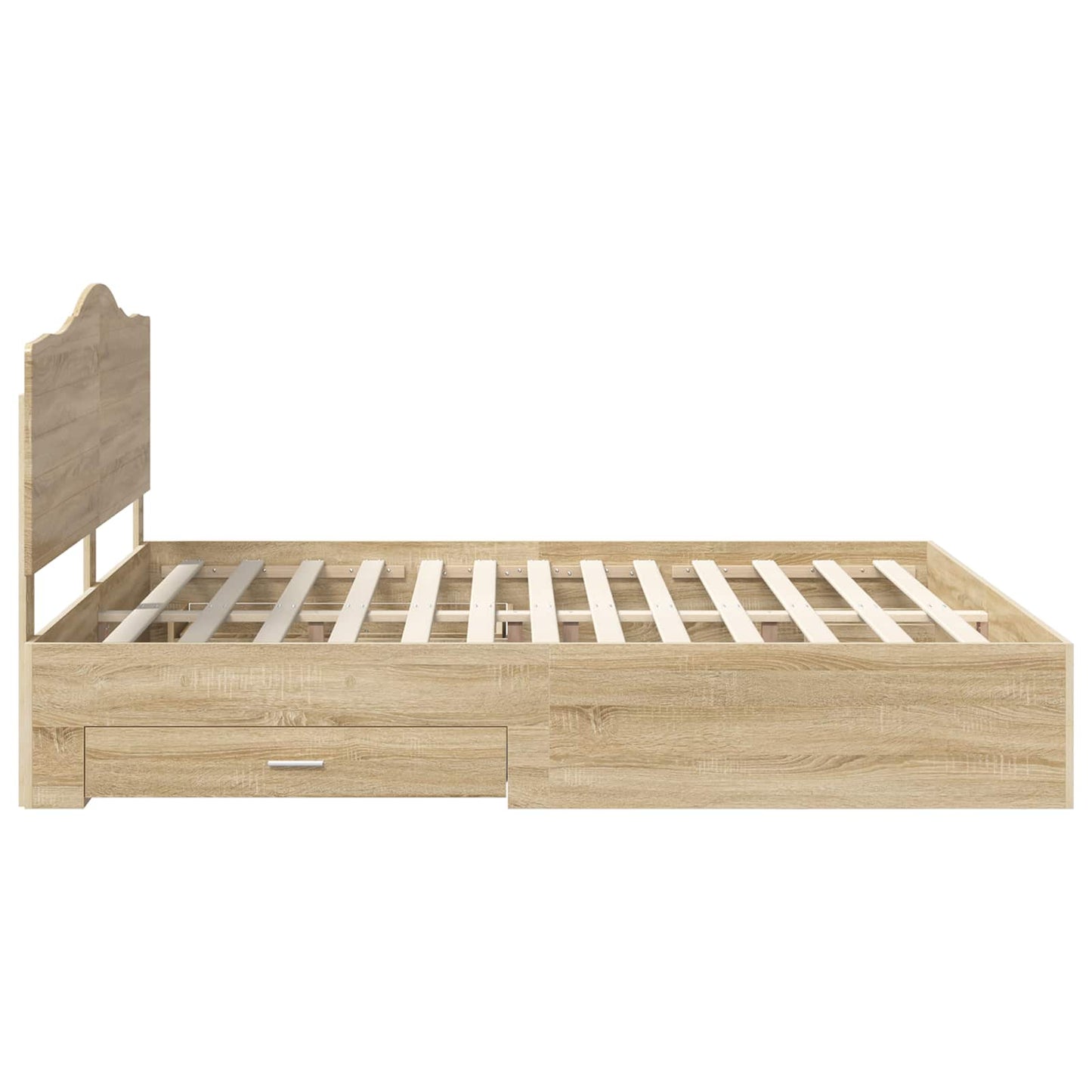Bed Frame with Drawer Sonoma Oak 200 x 200 cm Engineered Wood