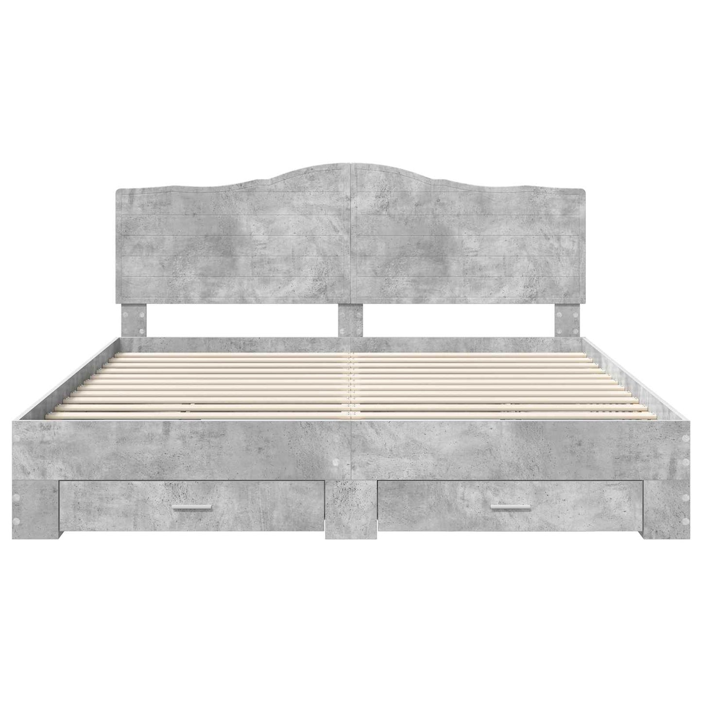 Bed Frame Concrete Grey 200 x 200 cm Engineered Wood