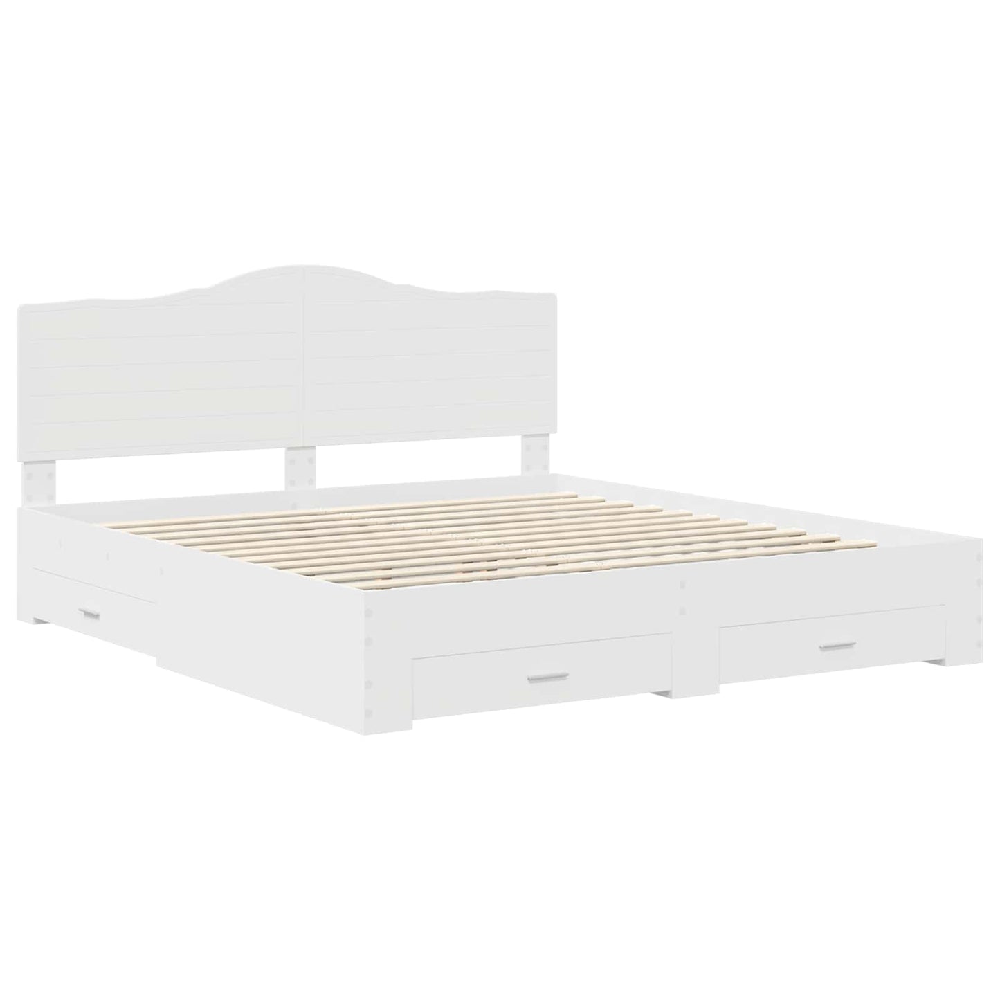 Bed Frame with Headboard White 180 x 200 cm Engineered Wood