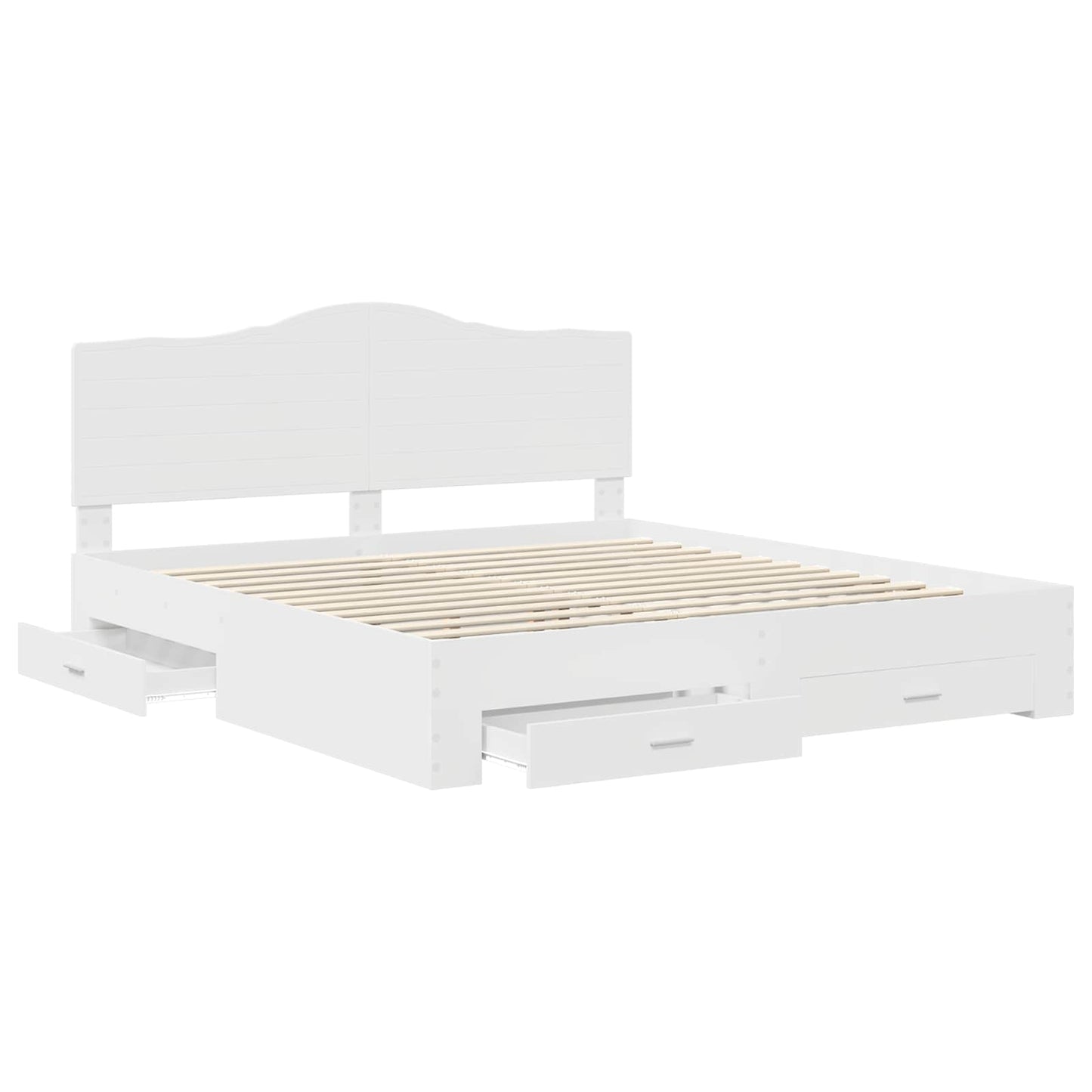 Bed Frame with Headboard White 180 x 200 cm Engineered Wood