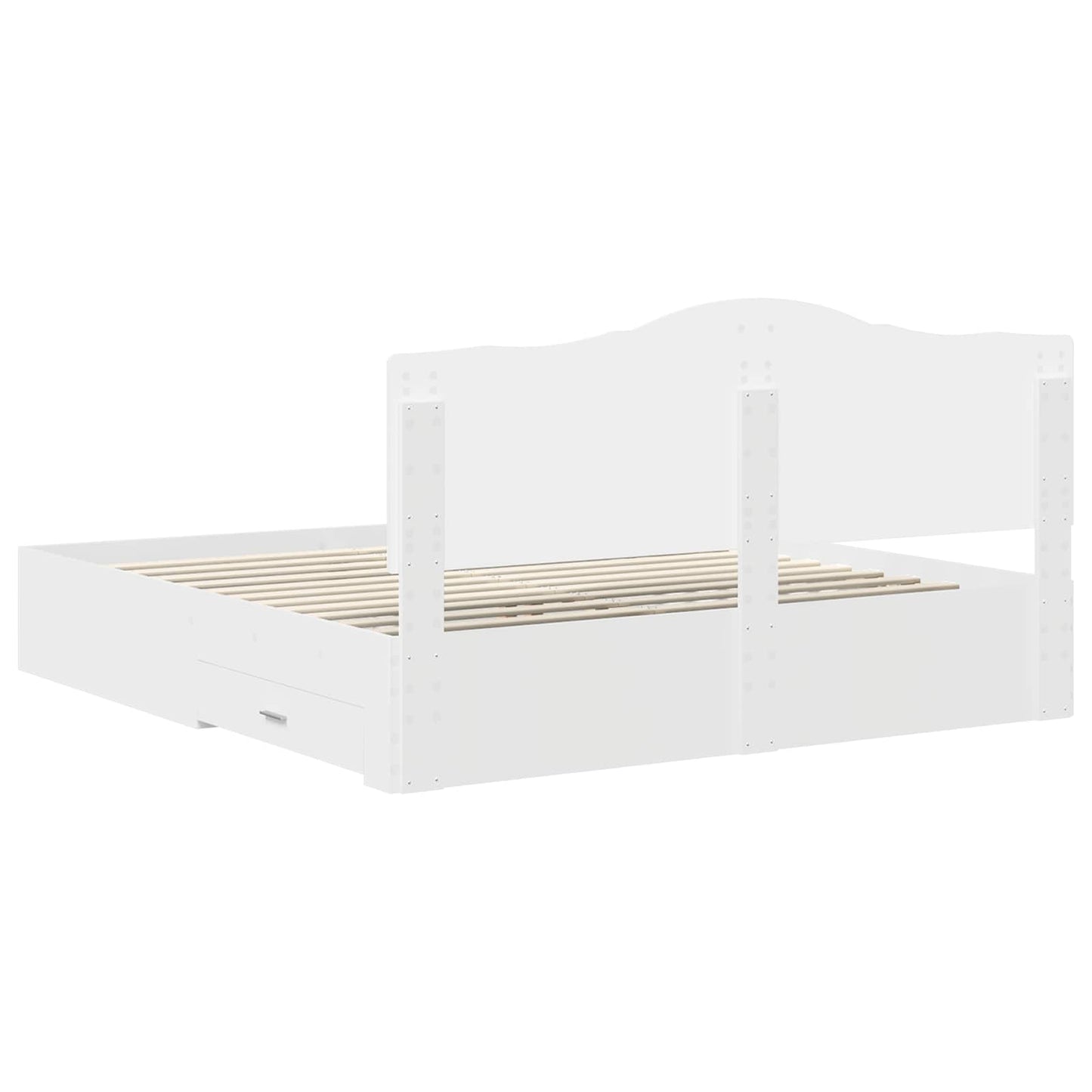 Bed Frame with Headboard White 180 x 200 cm Engineered Wood