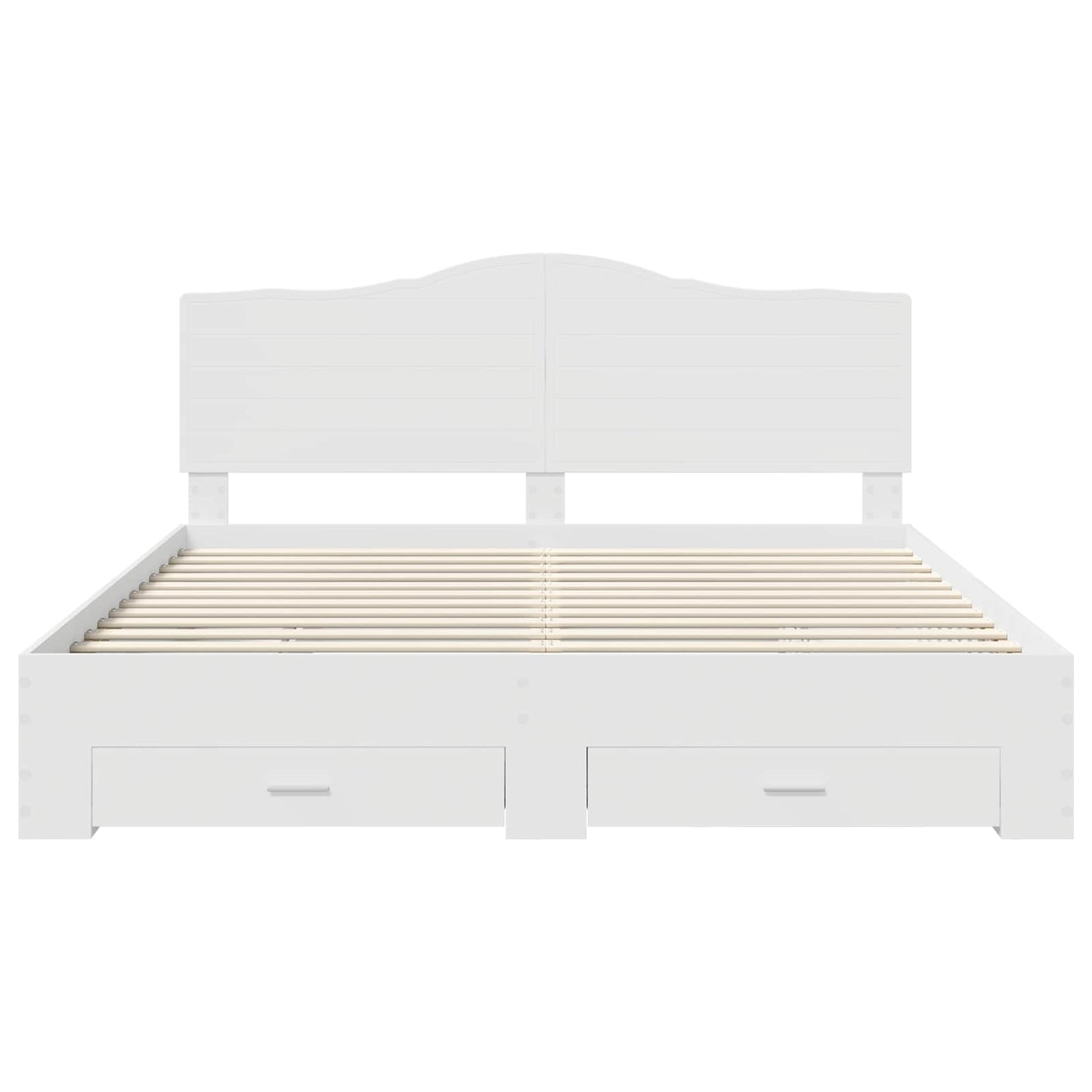 Bed Frame with Headboard White 180 x 200 cm Engineered Wood