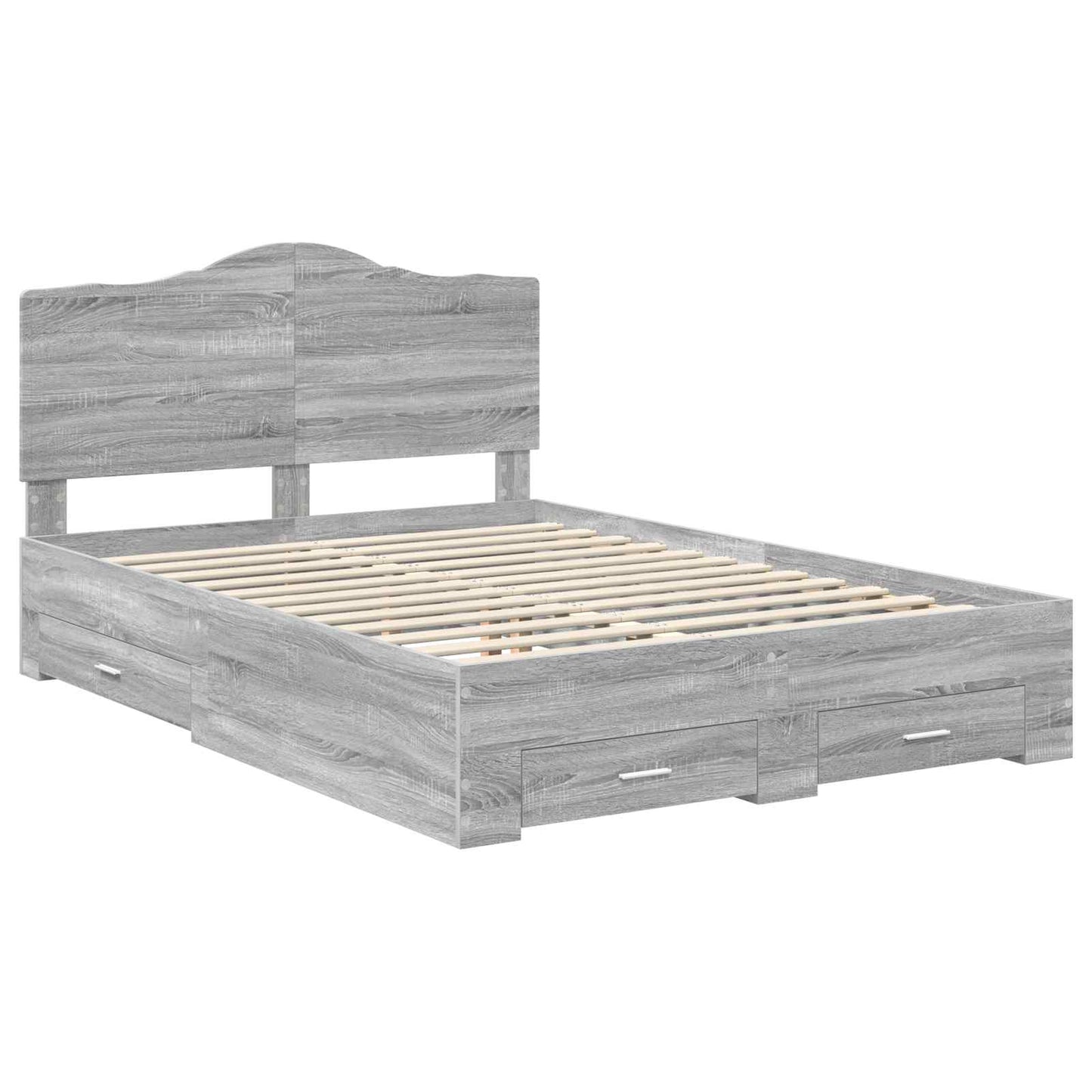 Bed Frame with Drawer Grey Sonoma 160 x 200 cm Engineered Wood
