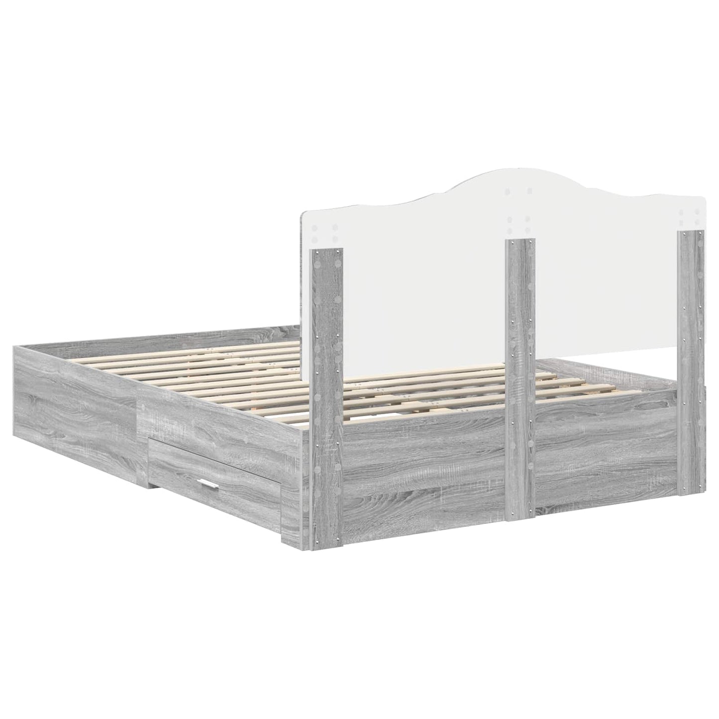 Bed Frame with Drawer Grey Sonoma 160 x 200 cm Engineered Wood