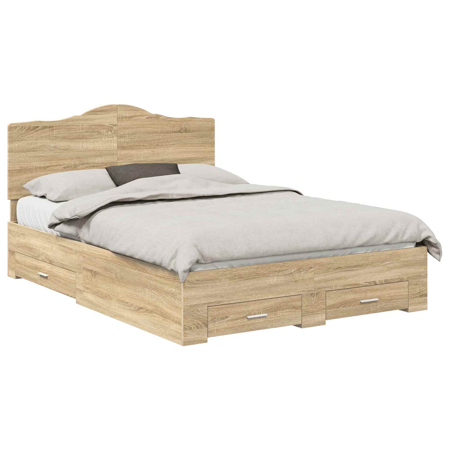Bed Frame with Drawer Sonoma Oak 150 x 200 cm Engineered Wood