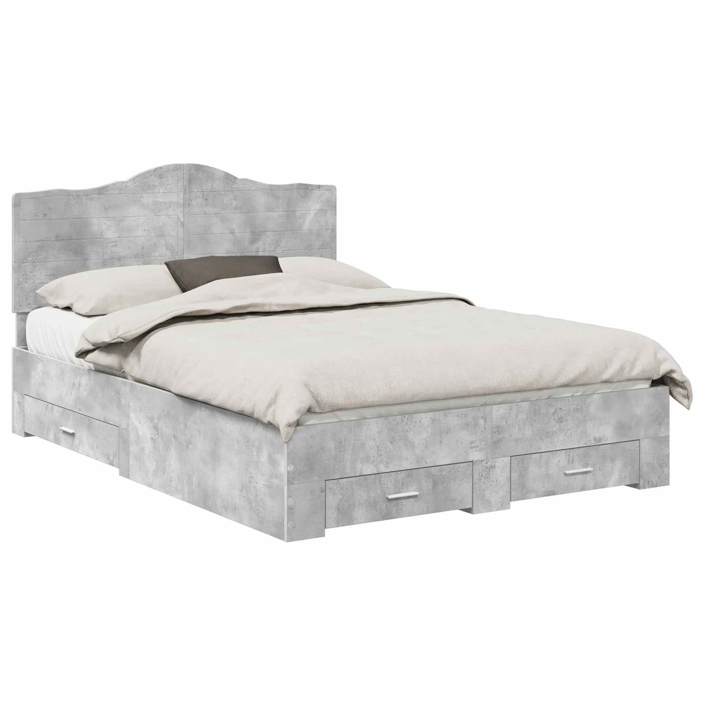 Bed Frame Concrete Grey 150 x 200 cm Engineered Wood