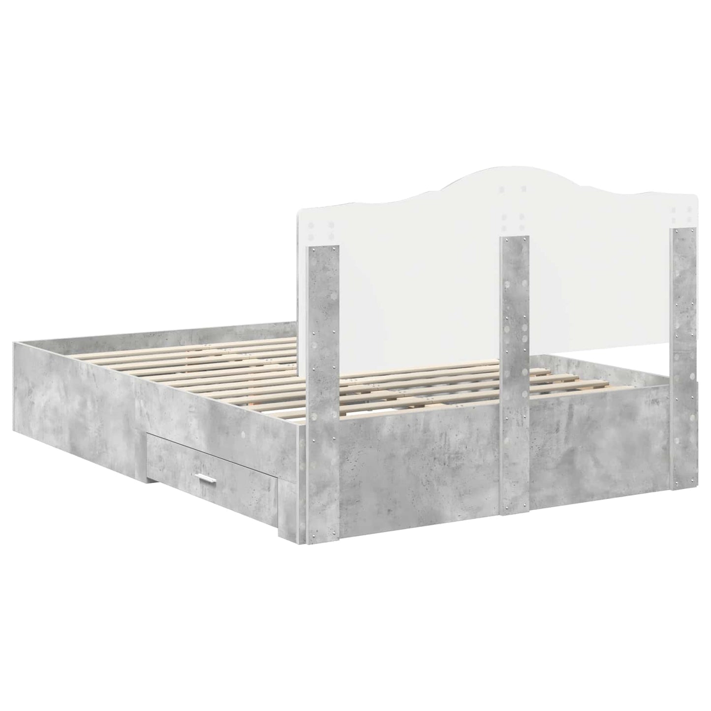 Bed Frame Concrete Grey 150 x 200 cm Engineered Wood