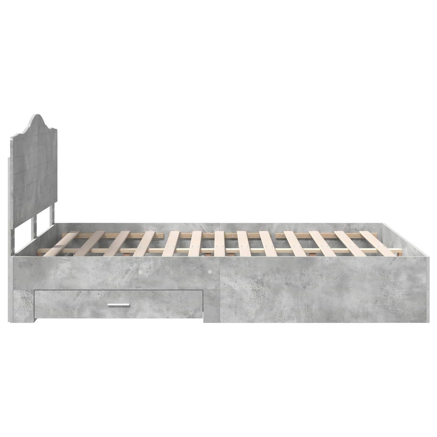 Bed Frame Concrete Grey 150 x 200 cm Engineered Wood