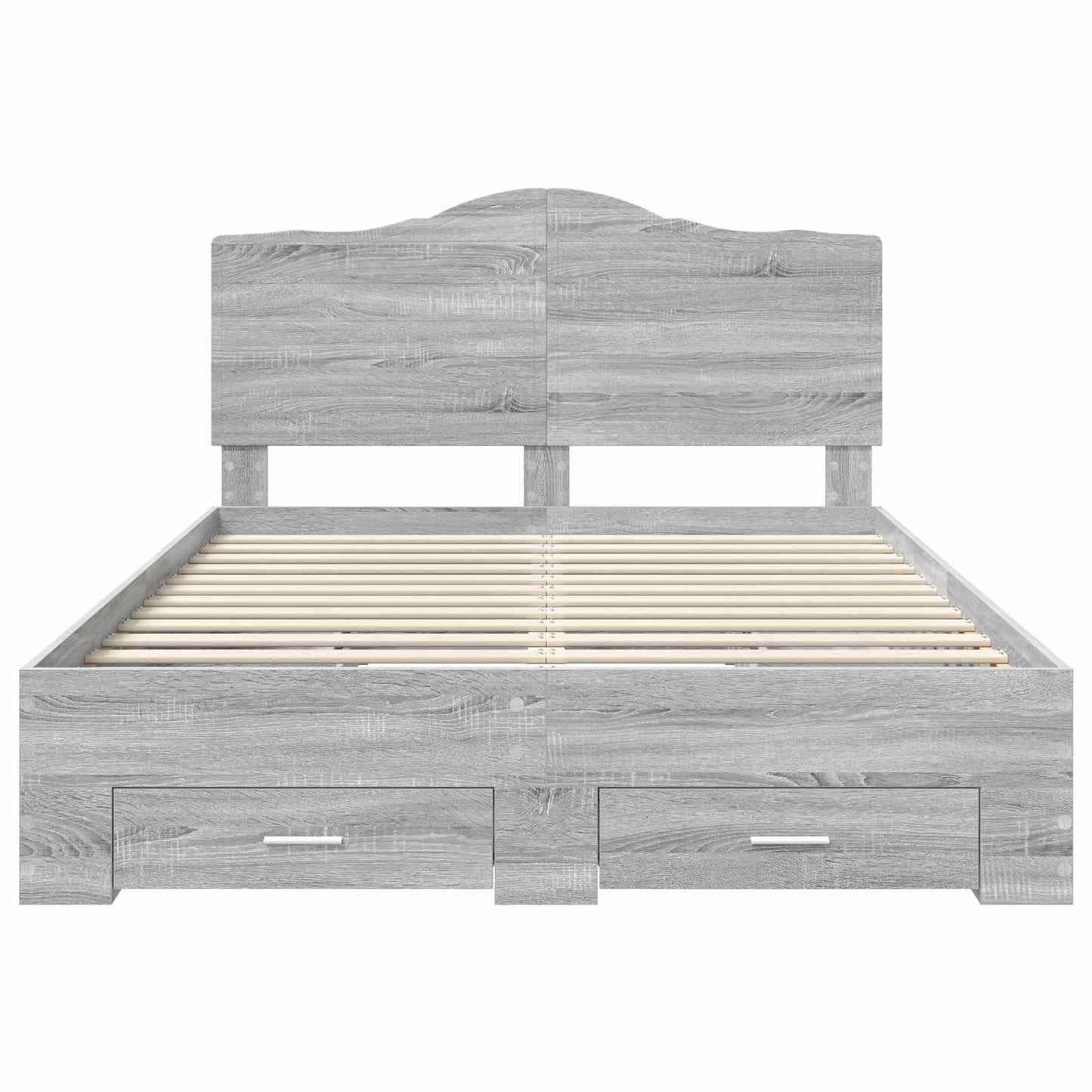 Bed Frame with Drawer Grey Sonoma 150 x 200 cm Engineered Wood