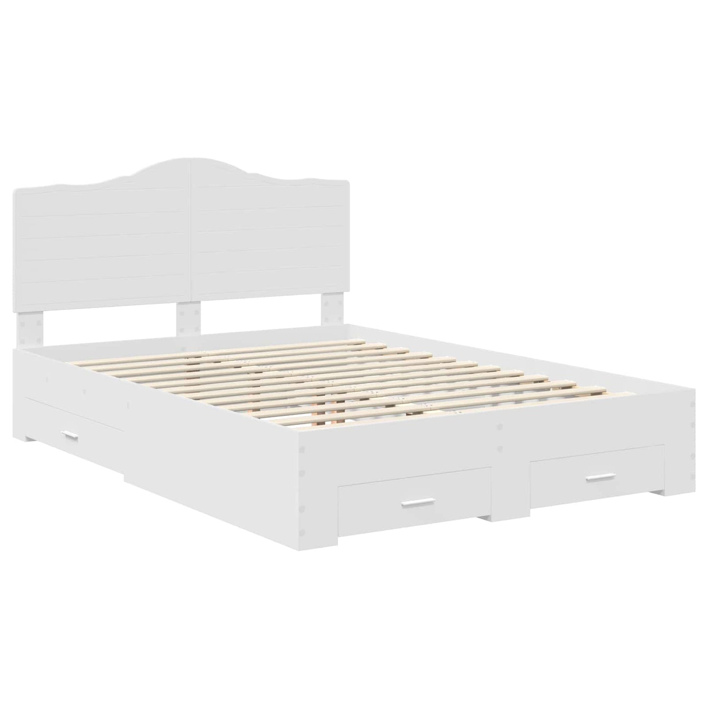 Bed Frame with Headboard White 140 x 190 cm Engineered Wood
