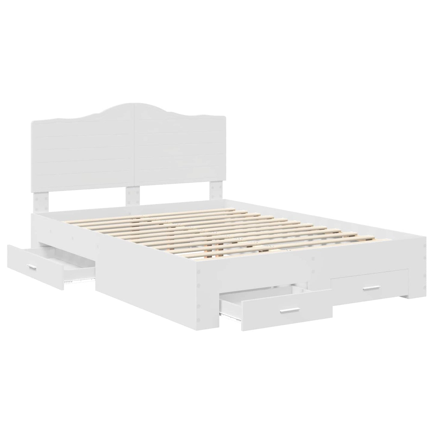Bed Frame with Headboard White 140 x 190 cm Engineered Wood