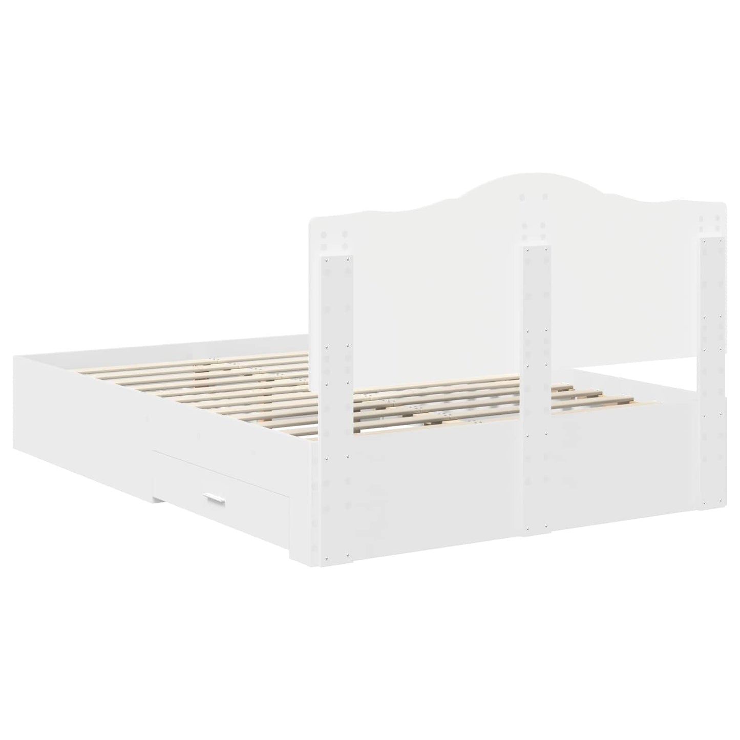Bed Frame with Headboard White 140 x 190 cm Engineered Wood