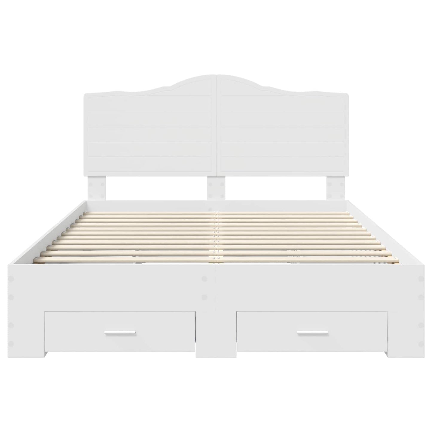 Bed Frame with Headboard White 140 x 190 cm Engineered Wood