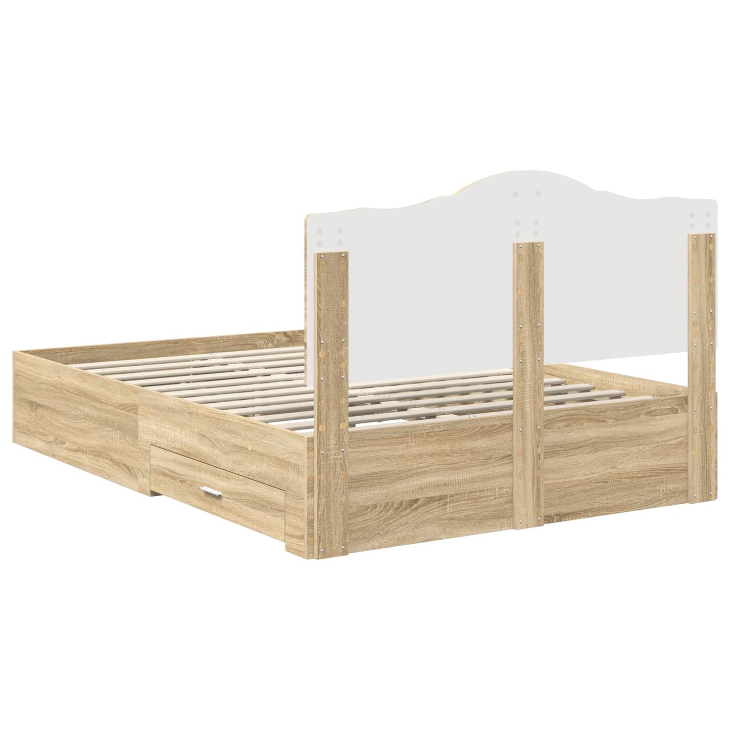 Bed Frame with Drawer Sonoma Oak 140 x 190 cm Engineered Wood