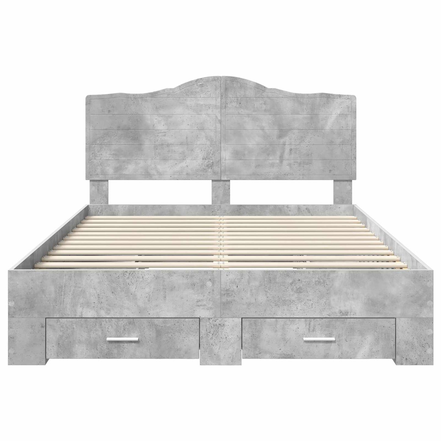 Bed Frame Concrete Grey 140 x 190 cm Engineered Wood