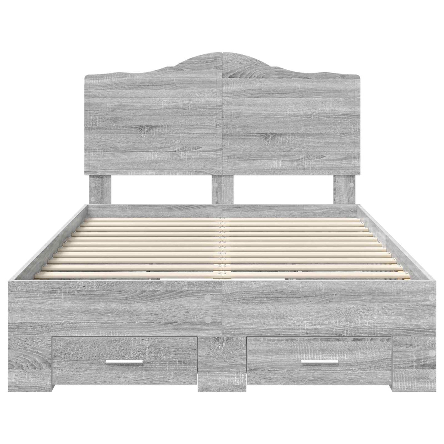 Bed Frame with Drawer Grey Sonoma 135 x 190 cm Engineered Wood