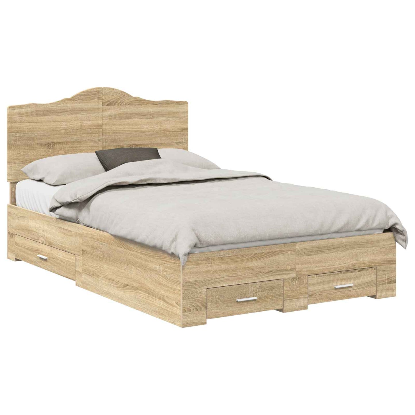 Bed Frame with Drawer Sonoma Oak 120 x 200 cm Engineered Wood