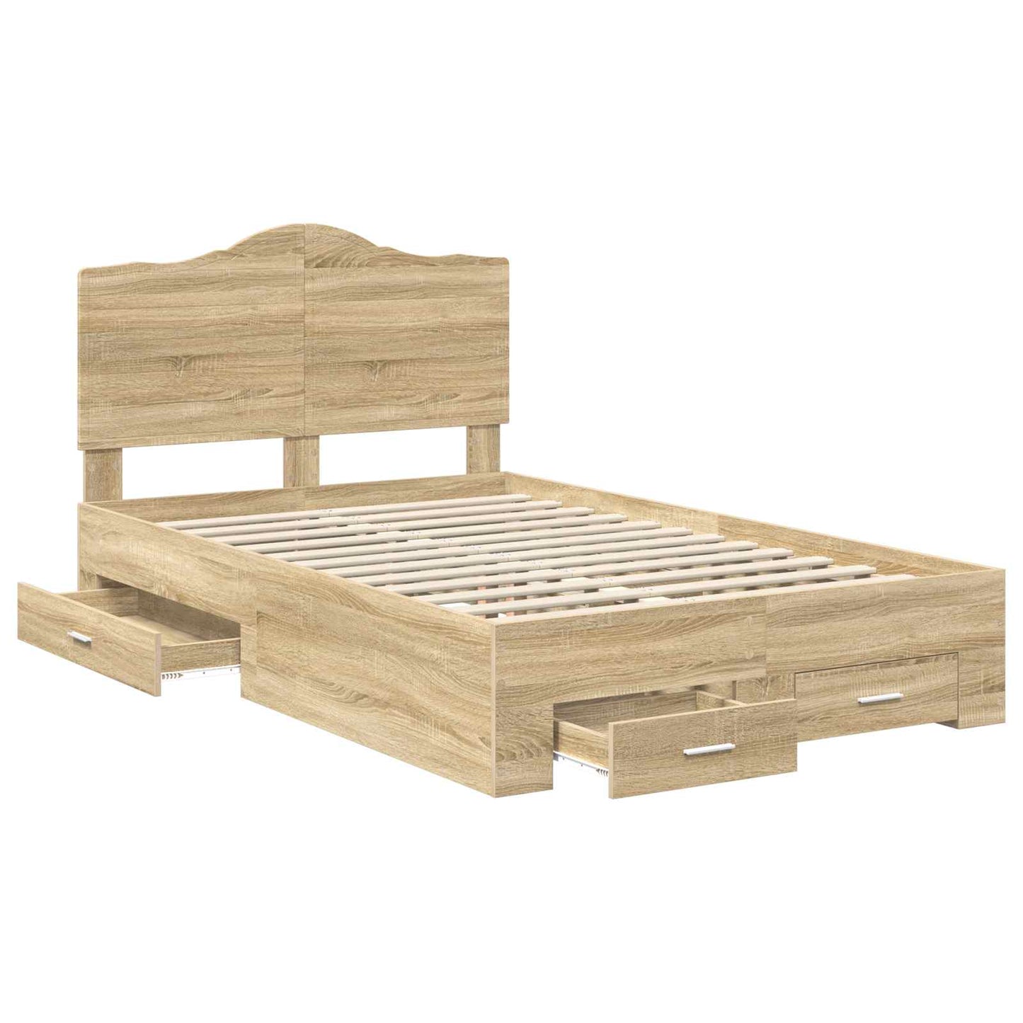 Bed Frame with Drawer Sonoma Oak 120 x 200 cm Engineered Wood
