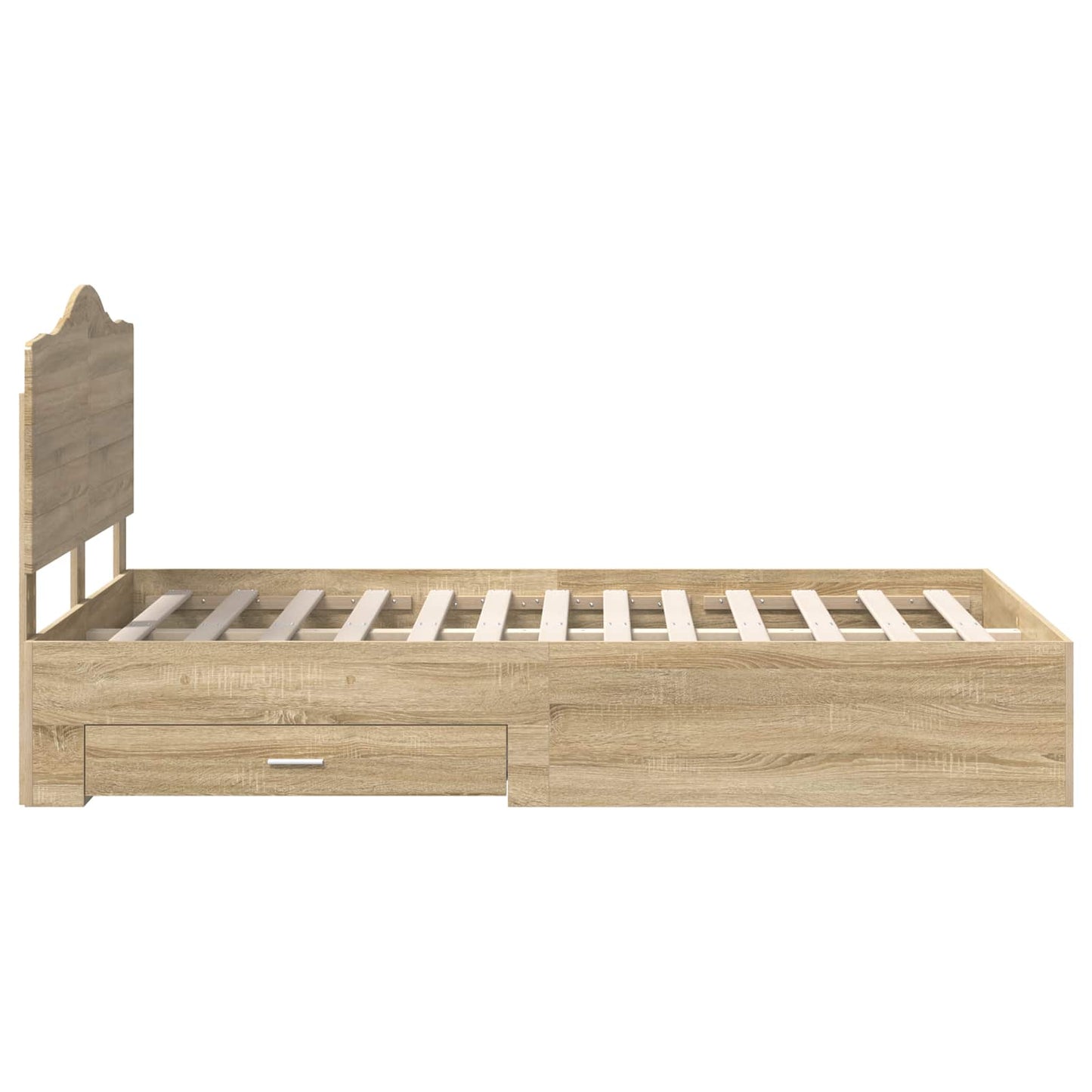 Bed Frame with Drawer Sonoma Oak 120 x 200 cm Engineered Wood