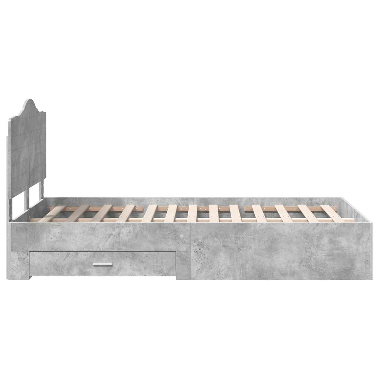 Bed Frame Concrete Grey 120 x 200 cm Engineered Wood