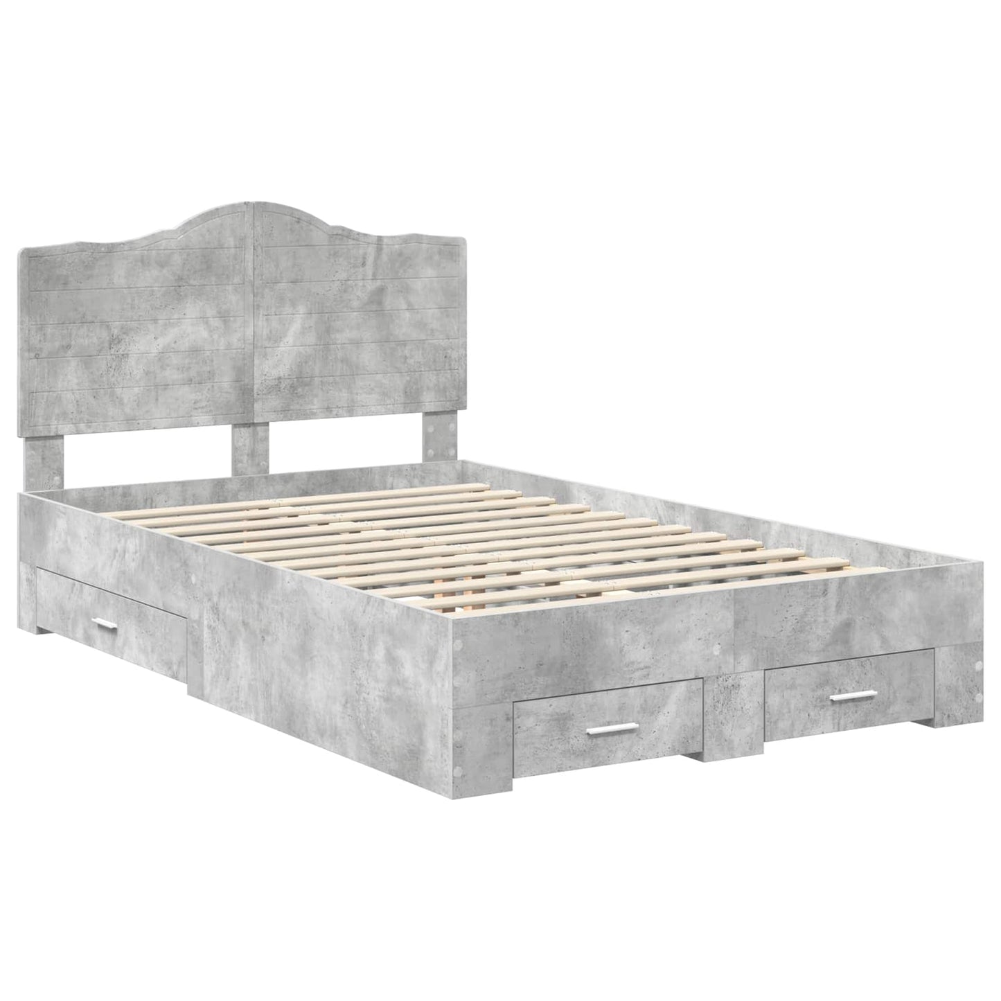 Bed Frame Concrete Grey 120 x 190 cm Engineered Wood