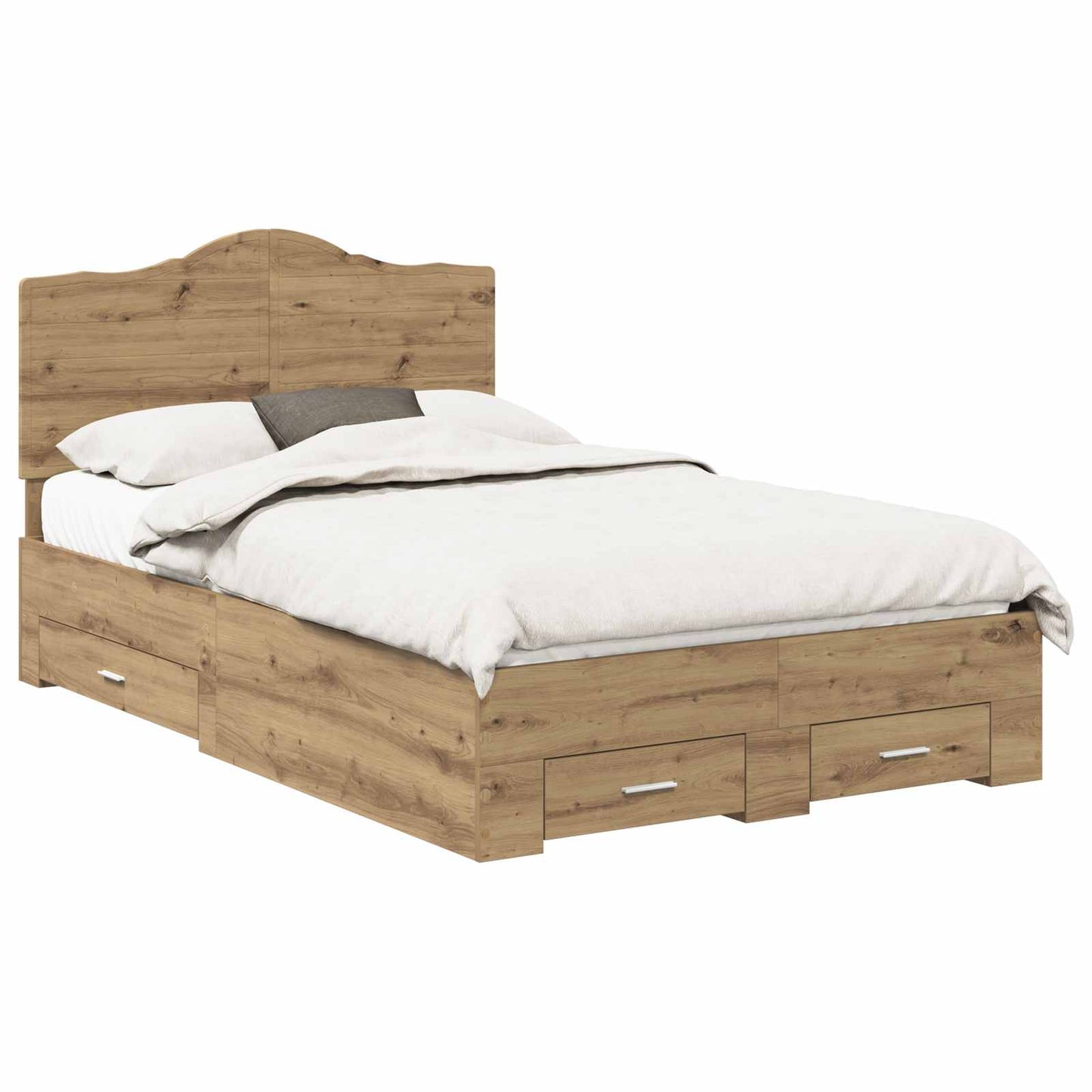 Bed Frame with Drawer Artisan Oak 120 x 190 cm Engineered Wood