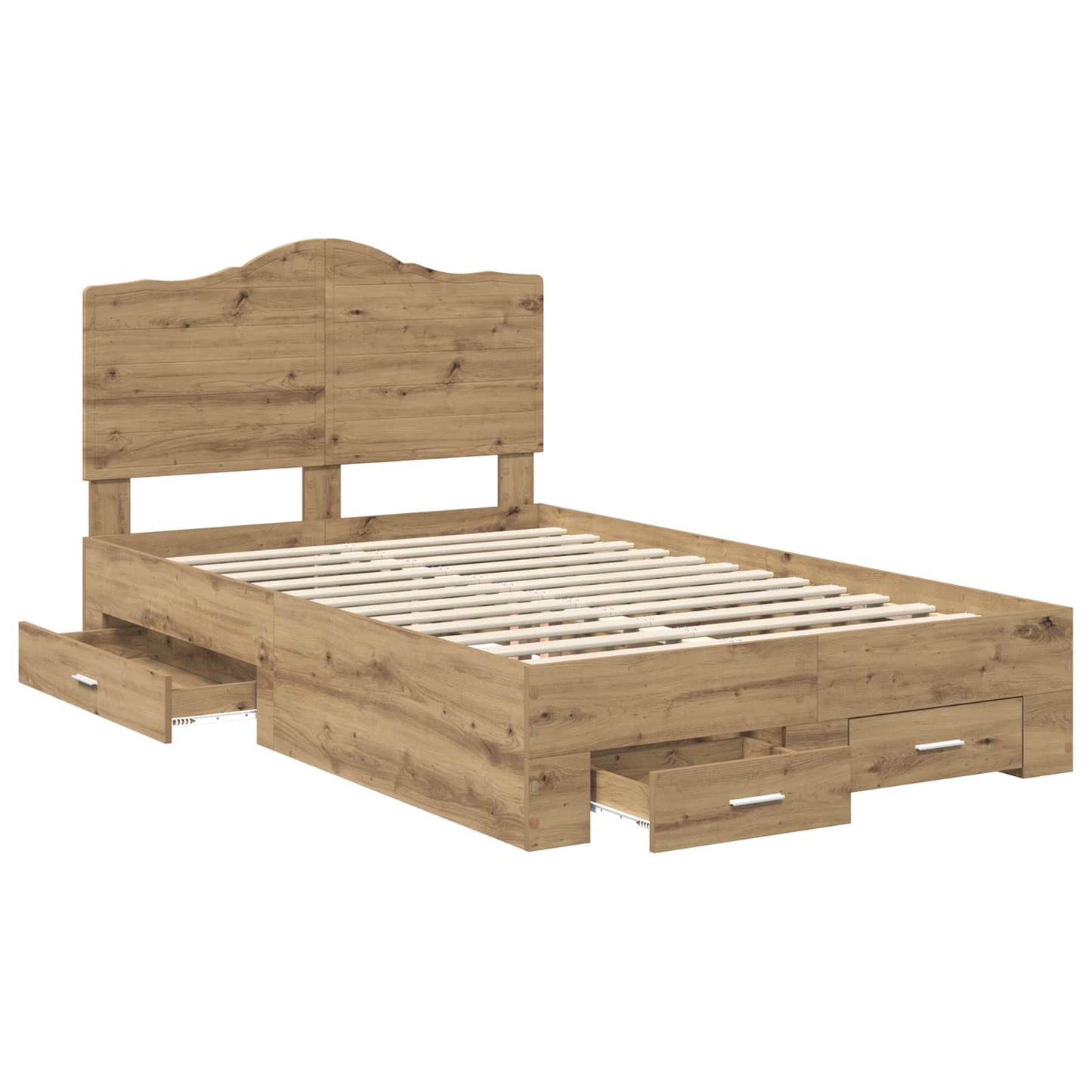 Bed Frame with Drawer Artisan Oak 120 x 190 cm Engineered Wood