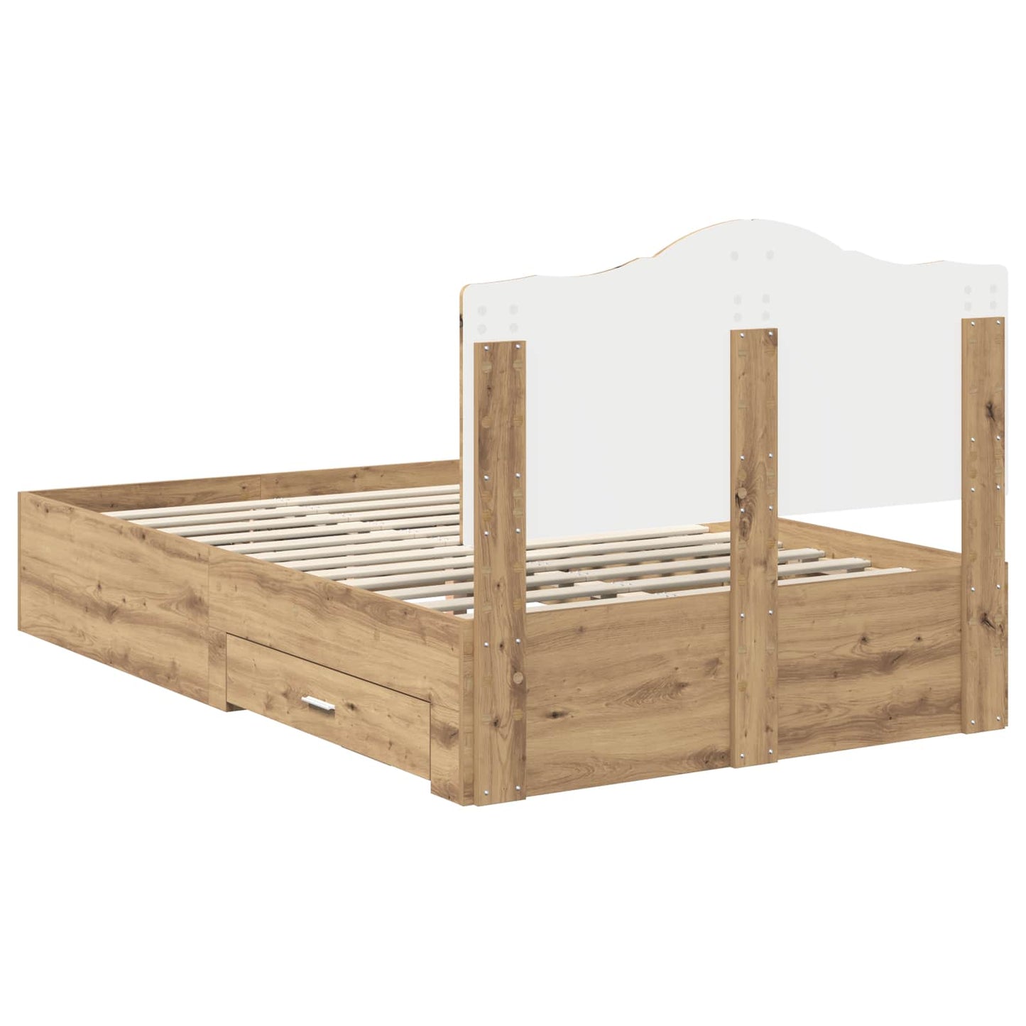 Bed Frame with Drawer Artisan Oak 120 x 190 cm Engineered Wood
