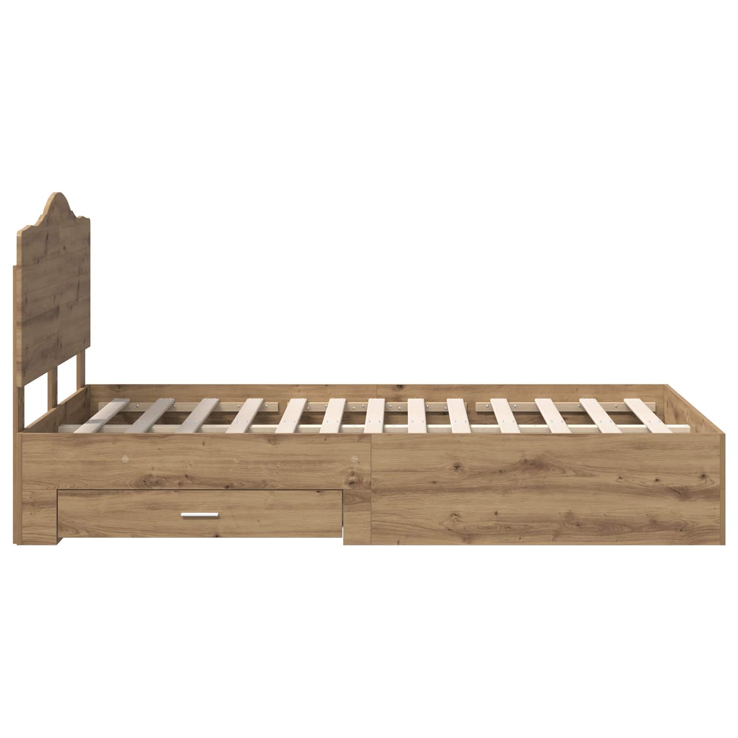 Bed Frame with Drawer Artisan Oak 120 x 190 cm Engineered Wood