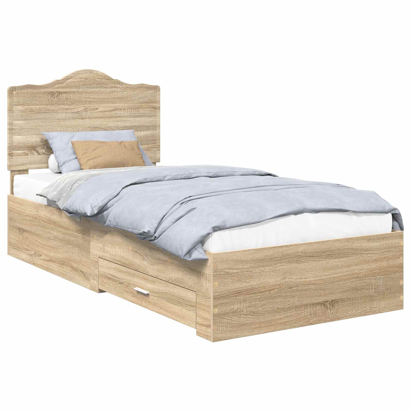 Bed Frame with Drawer Sonoma Oak 100 x 200 cm Engineered Wood