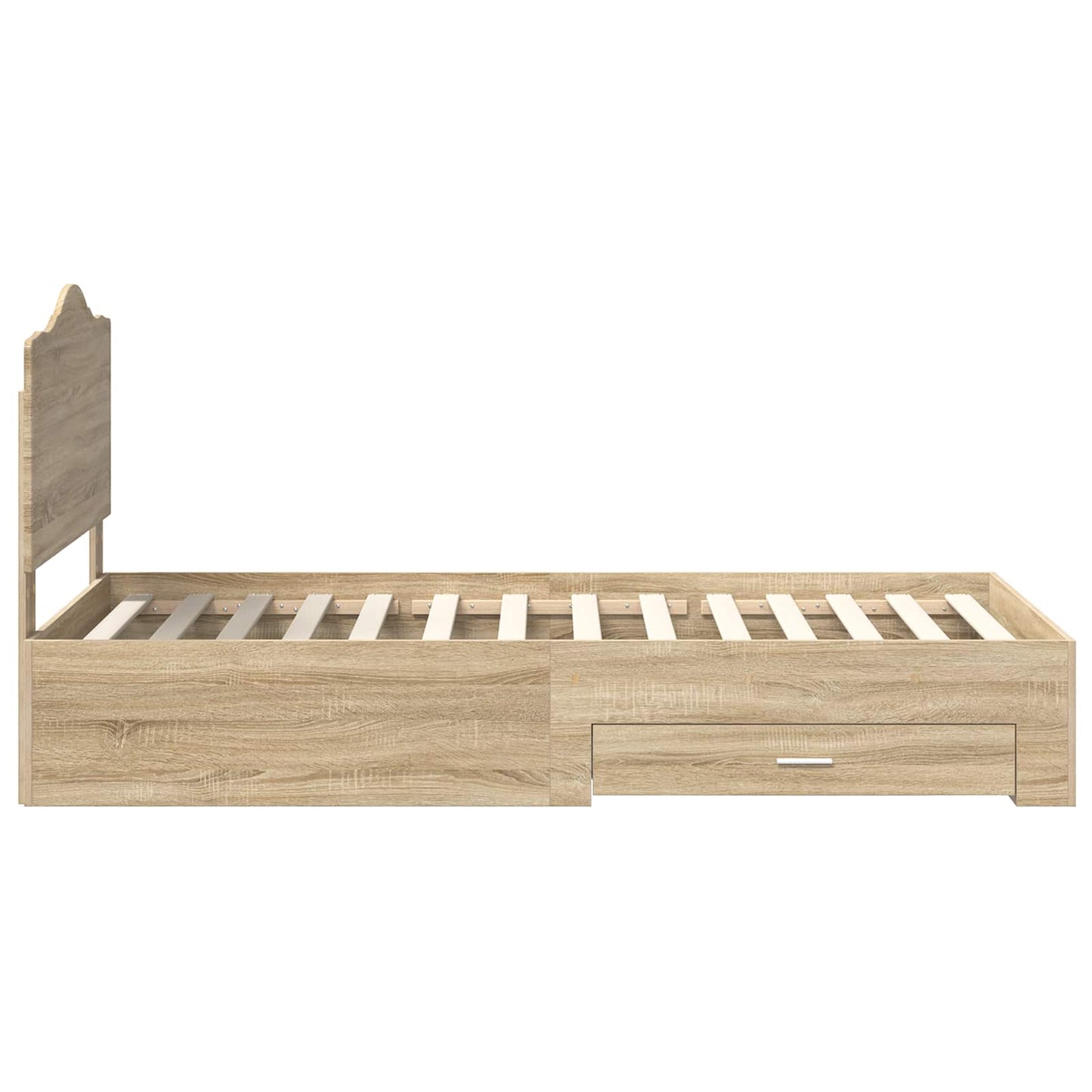 Bed Frame with Drawer Sonoma Oak 100 x 200 cm Engineered Wood
