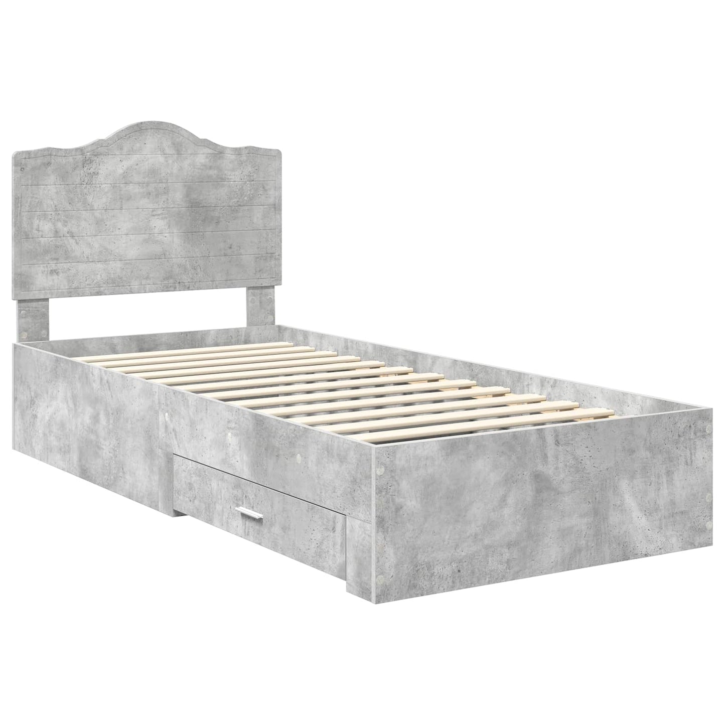 Bed Frame Concrete Grey 100 x 200 cm Engineered Wood