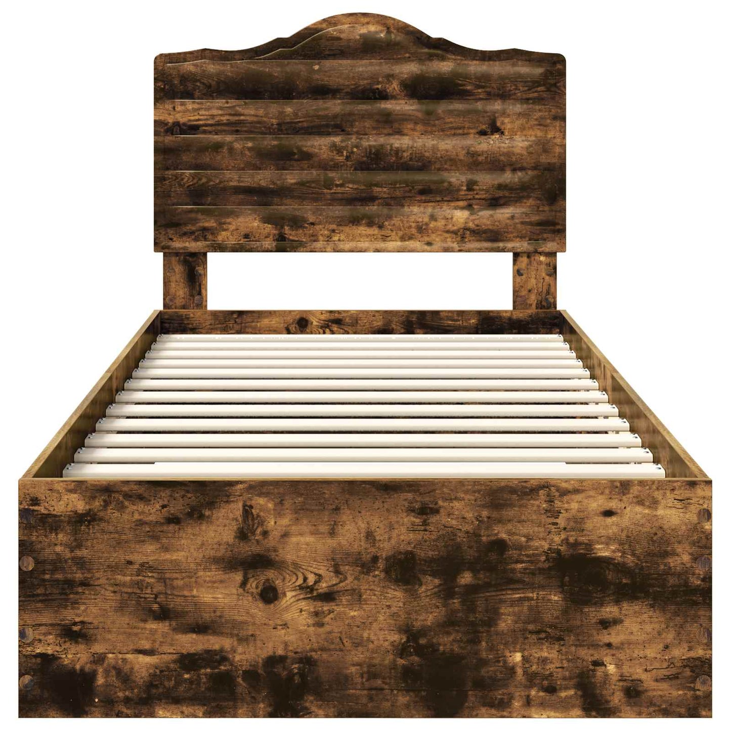 Bed Frame with Drawer Smoked Oak 100 x 200 cm Engineered Wood