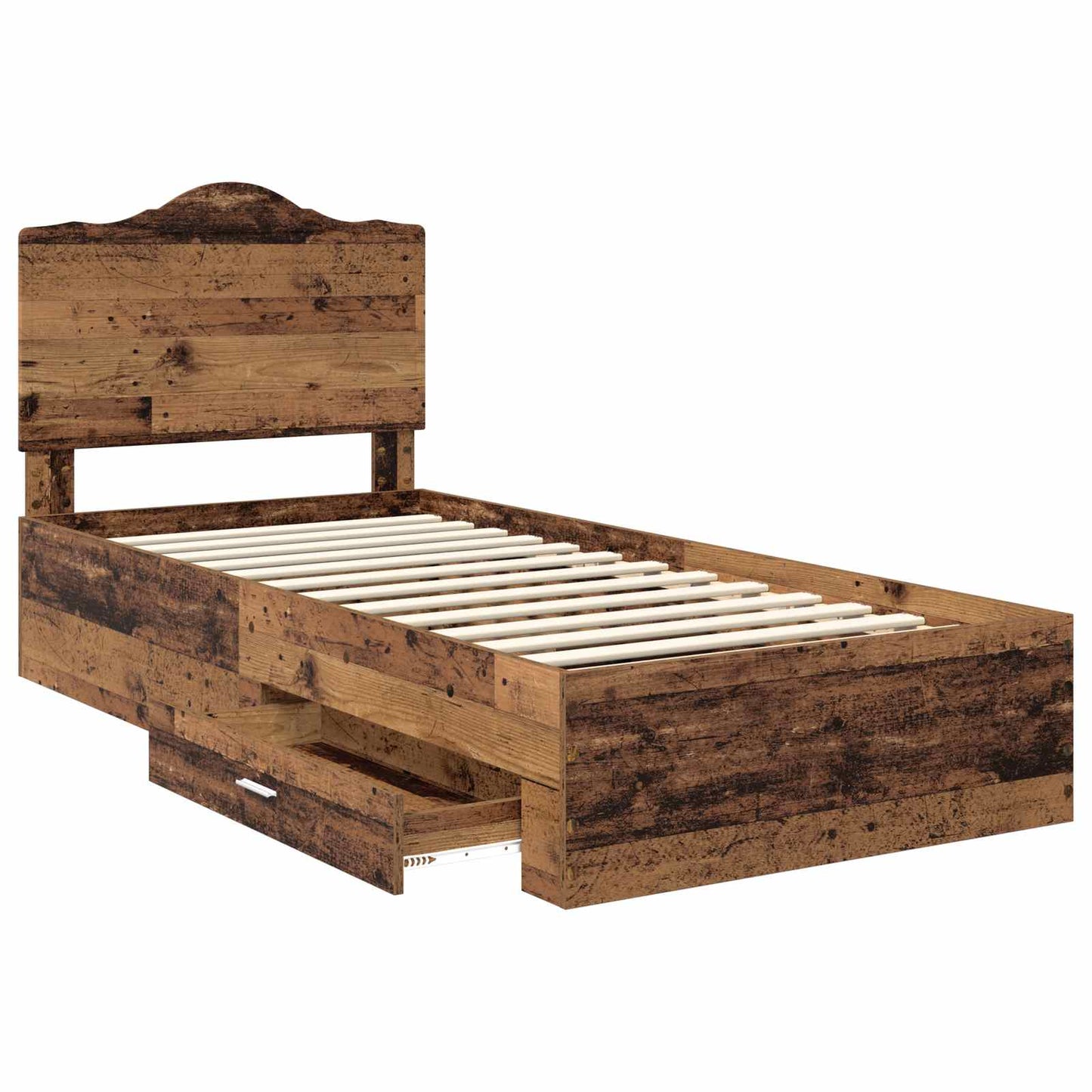 Bed Frame with Headboard Old Wood 100 x 200 cm Engineered Wood