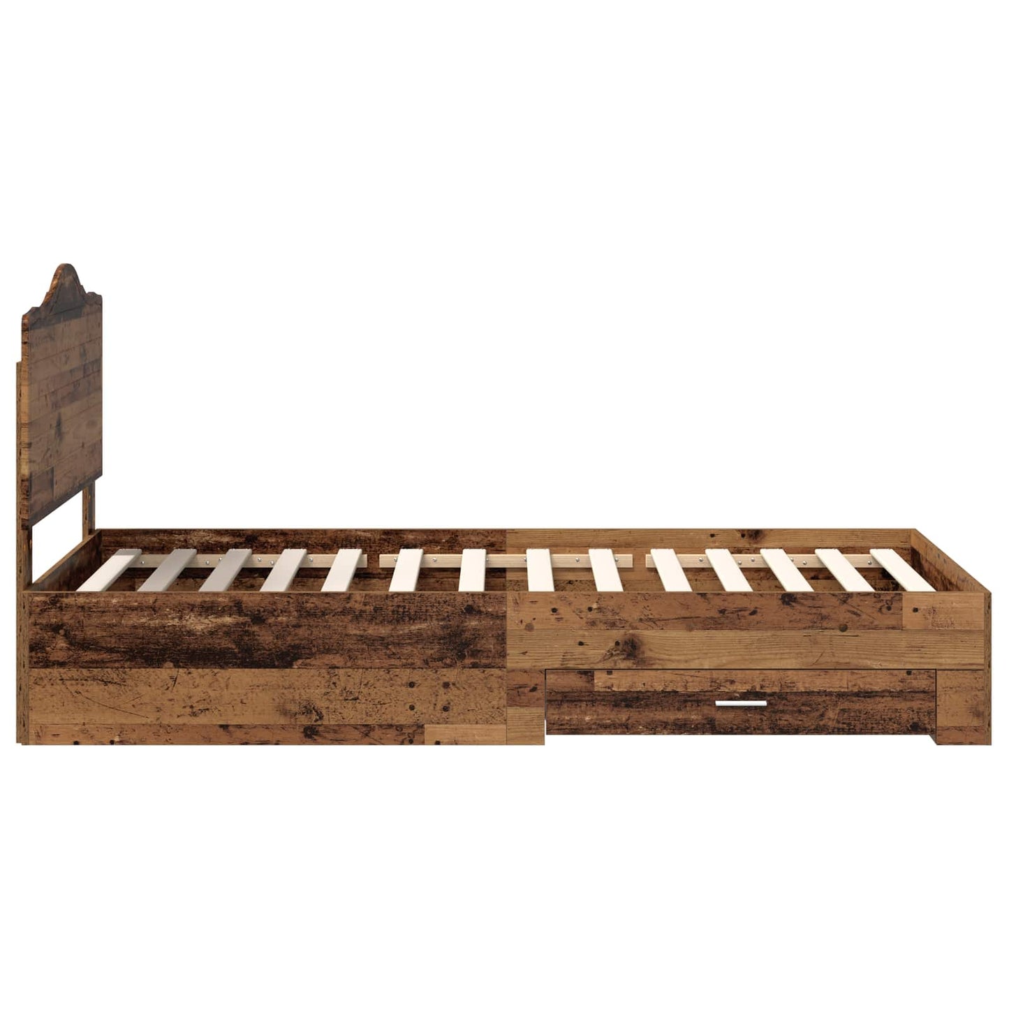 Bed Frame with Headboard Old Wood 100 x 200 cm Engineered Wood