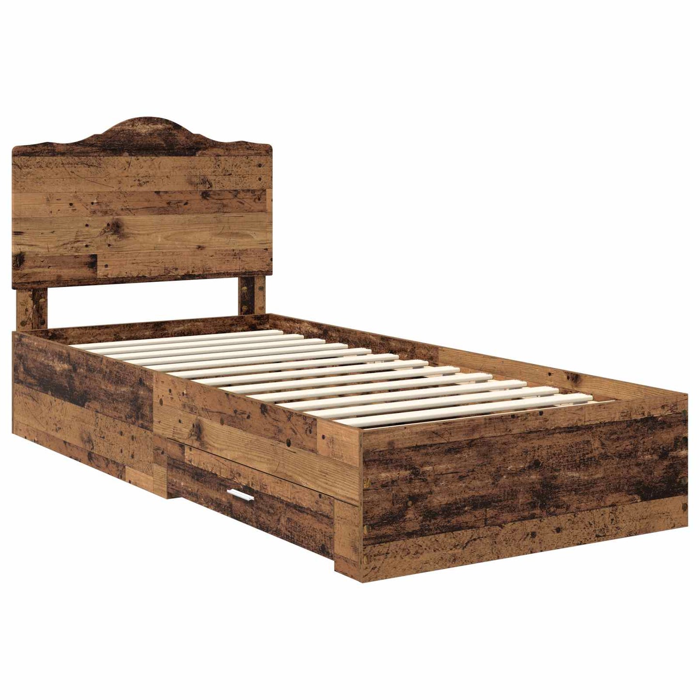 Bed Frame with Headboard Old Wood 90 x 200 cm Engineered Wood