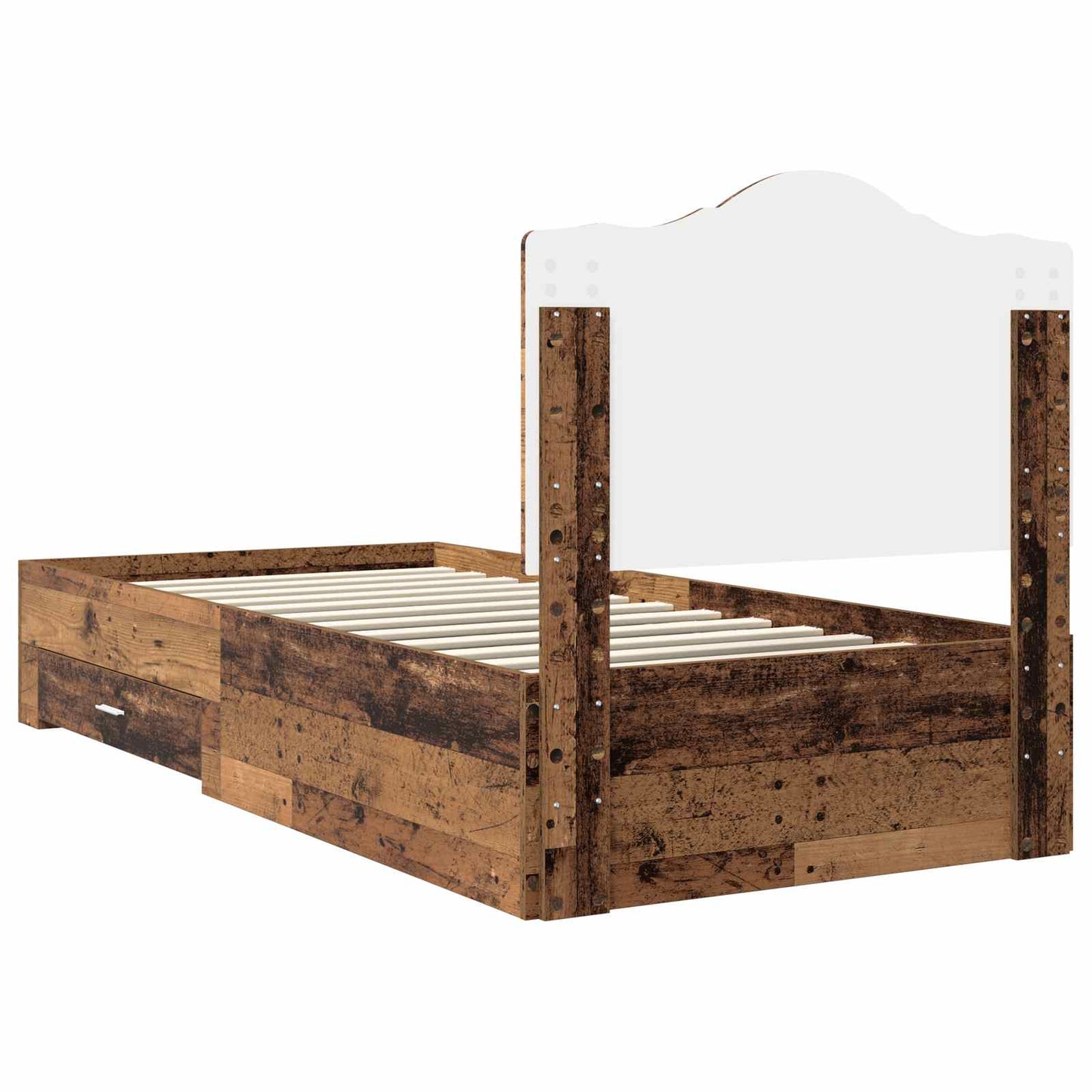 Bed Frame with Headboard Old Wood 90 x 200 cm Engineered Wood