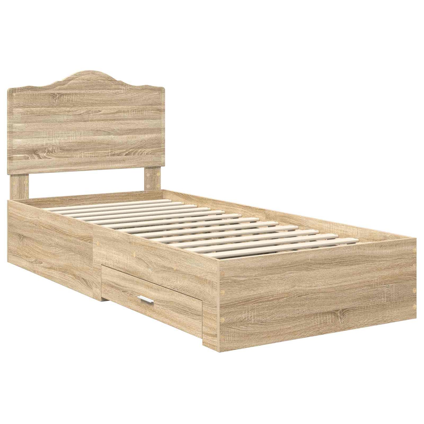 Bed Frame with Headboard Sonoma Oak 90 x 190 cm Engineered Wood
