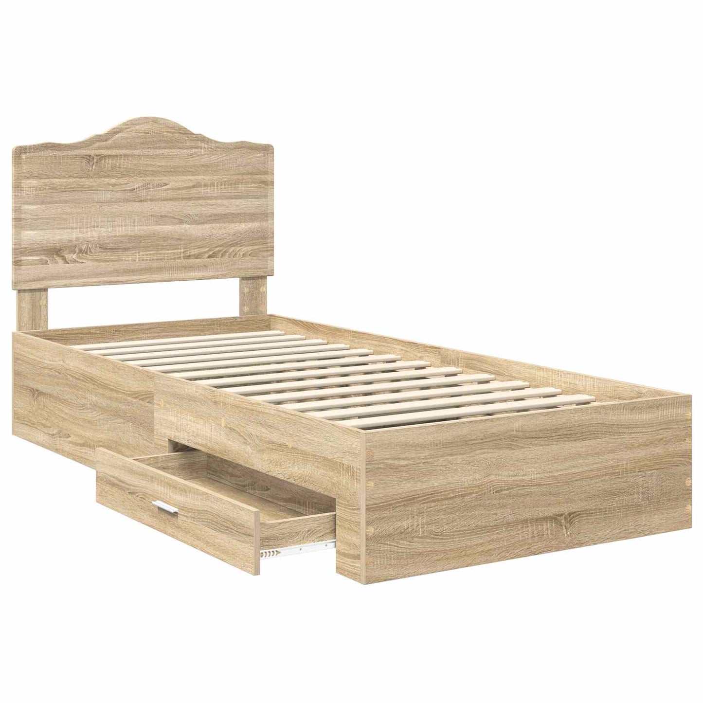 Bed Frame with Headboard Sonoma Oak 90 x 190 cm Engineered Wood