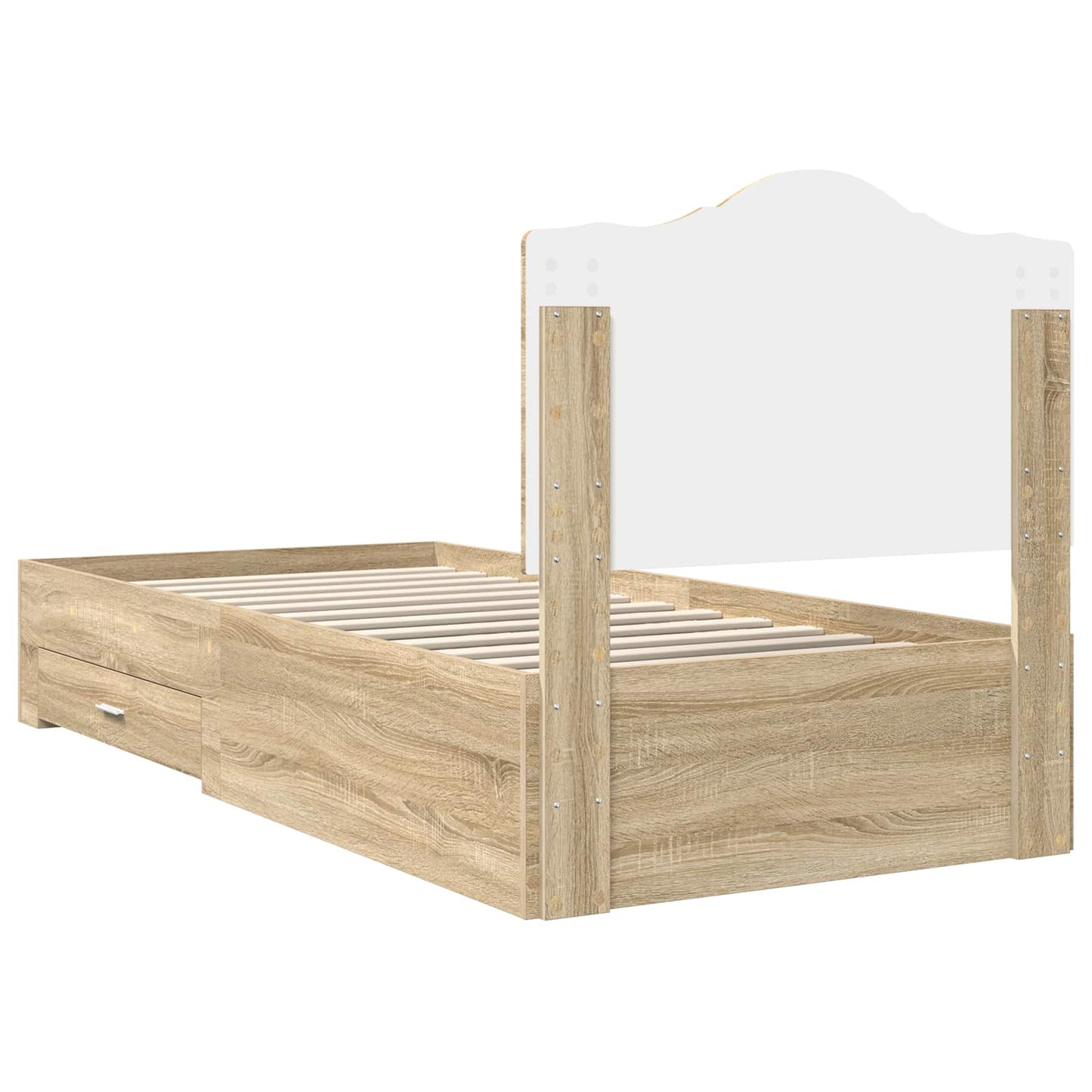 Bed Frame with Headboard Sonoma Oak 90 x 190 cm Engineered Wood