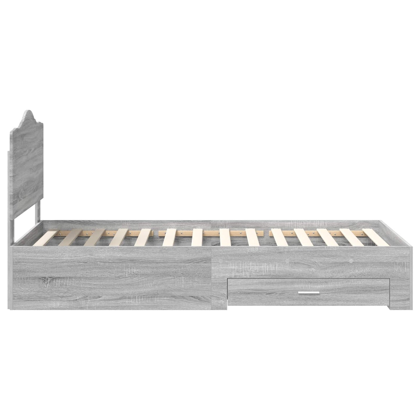 Bed Frame with Drawer Grey Sonoma 90 x 190 cm Engineered Wood