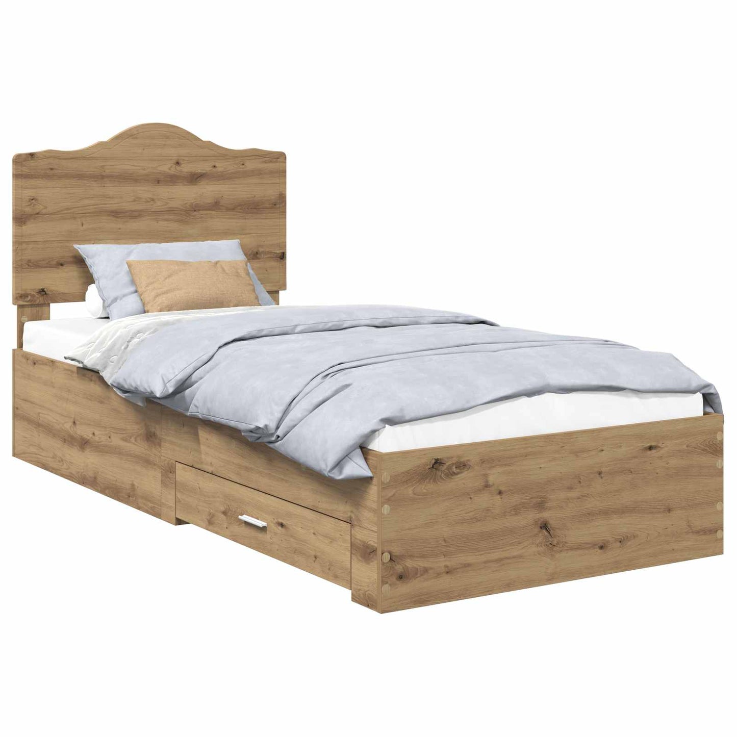 Bed Frame with Drawer Artisan Oak 90 x 190 cm Engineered Wood