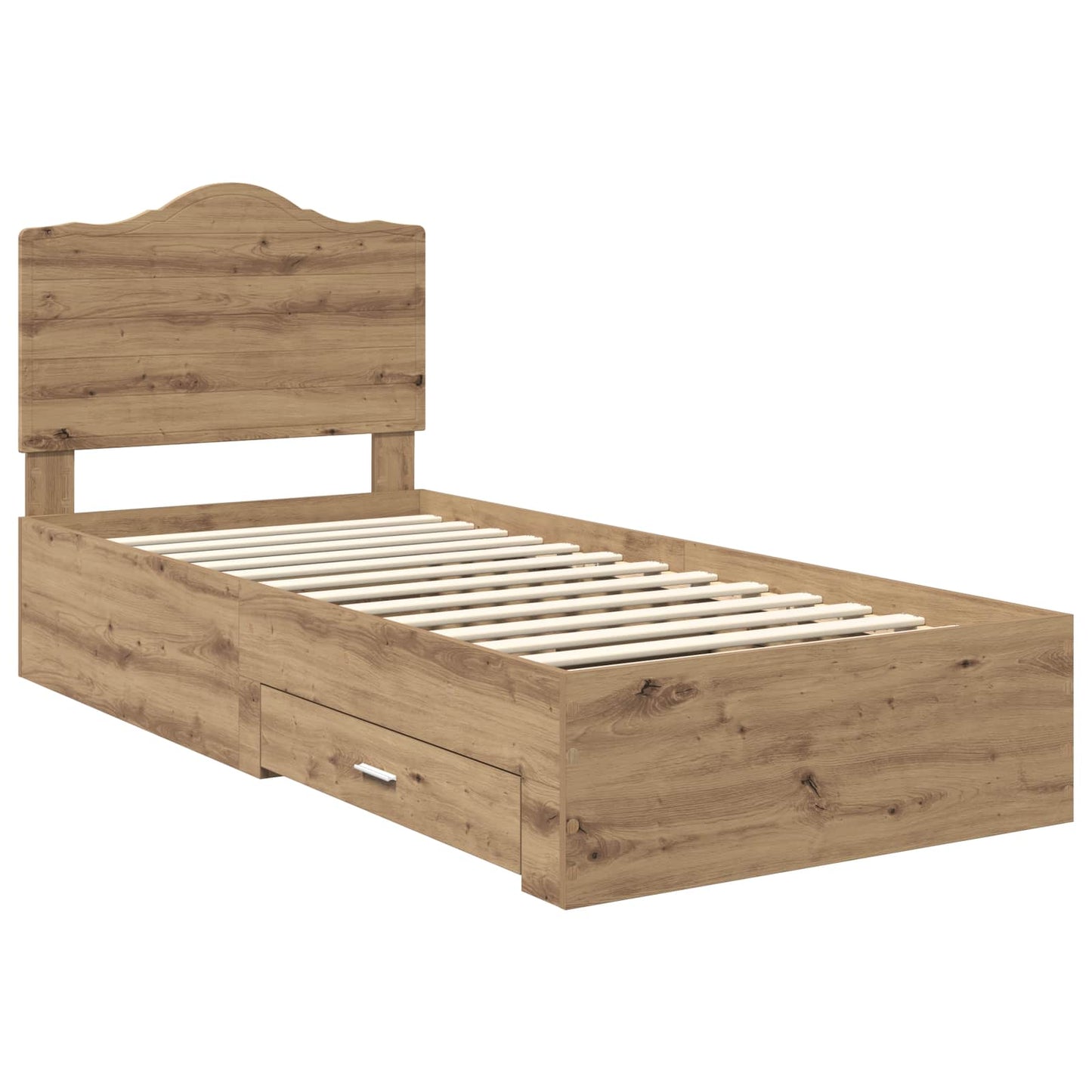 Bed Frame with Drawer Artisan Oak 90 x 190 cm Engineered Wood