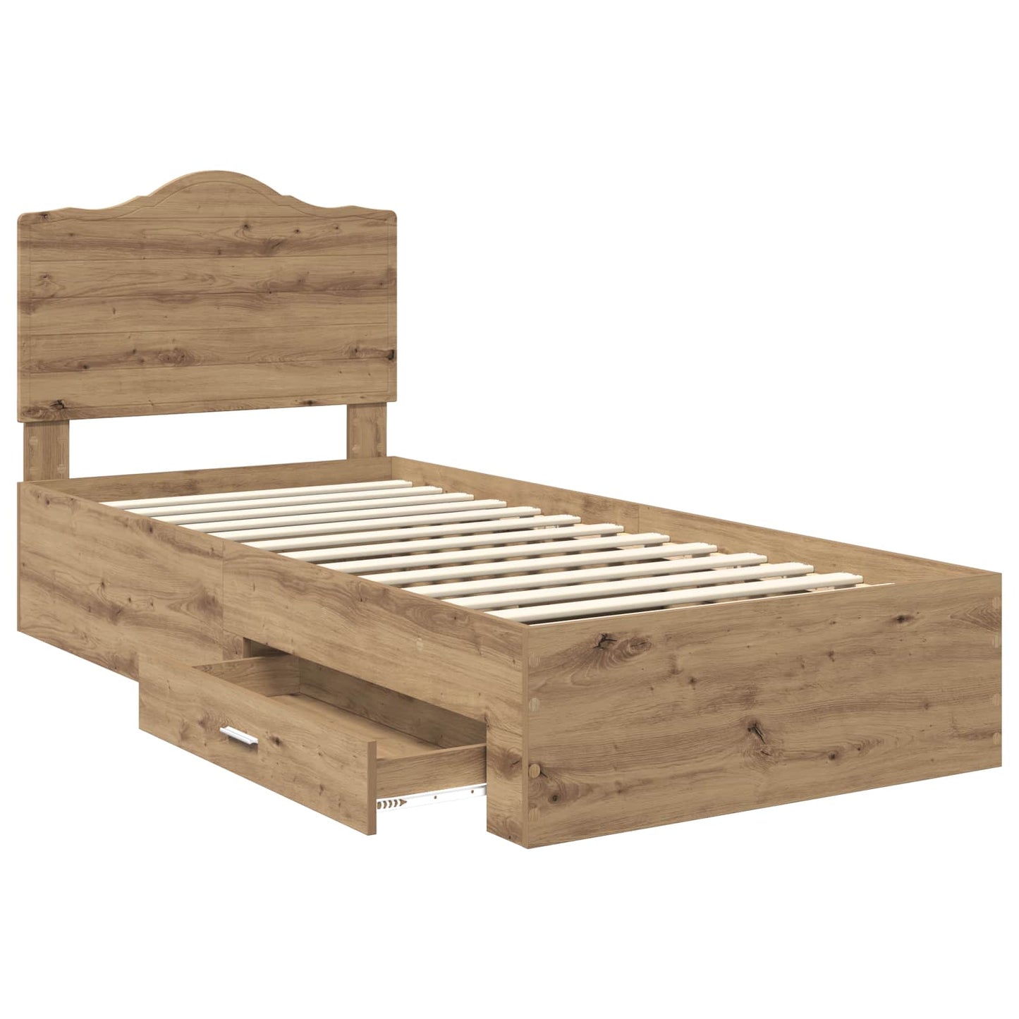 Bed Frame with Drawer Artisan Oak 90 x 190 cm Engineered Wood