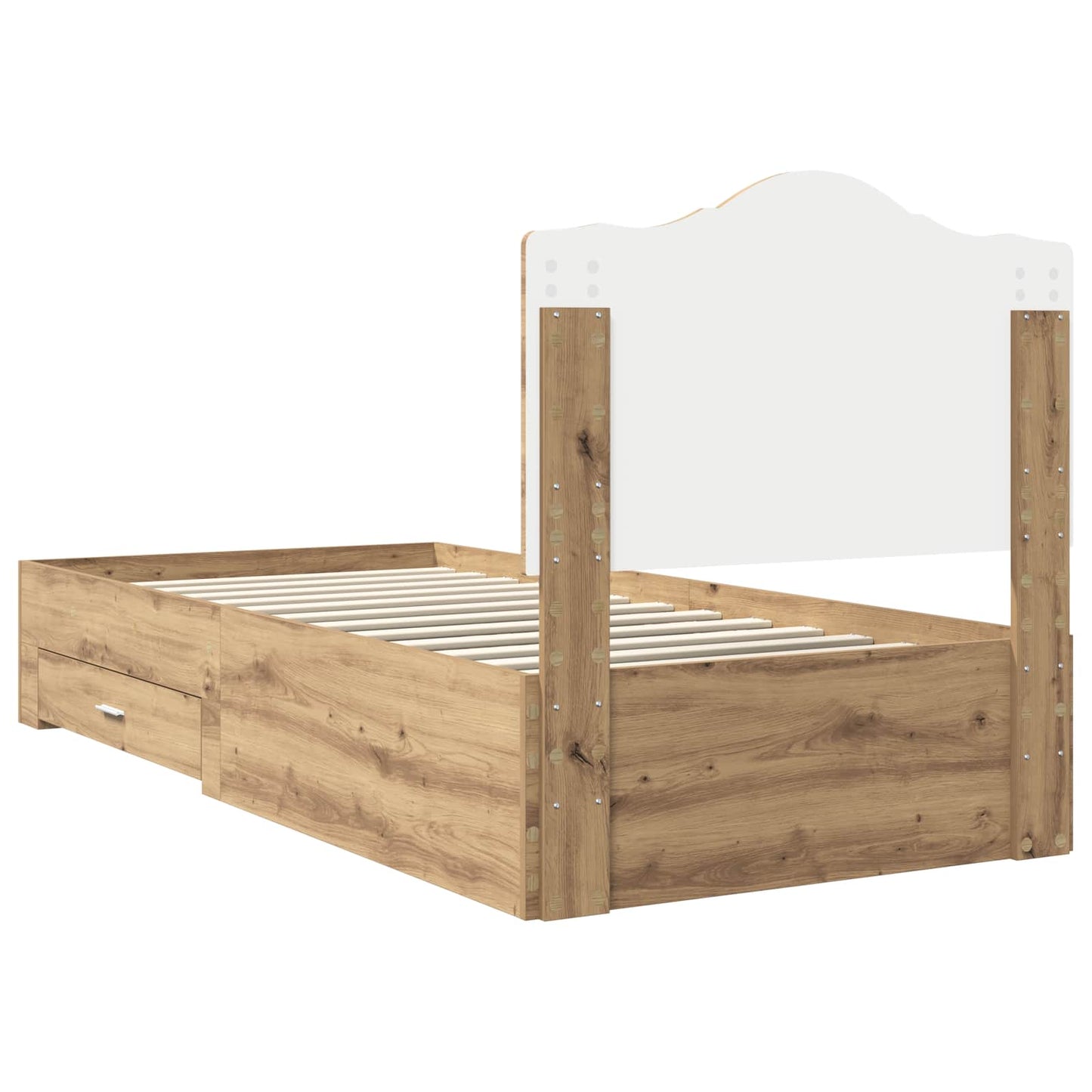 Bed Frame with Drawer Artisan Oak 90 x 190 cm Engineered Wood