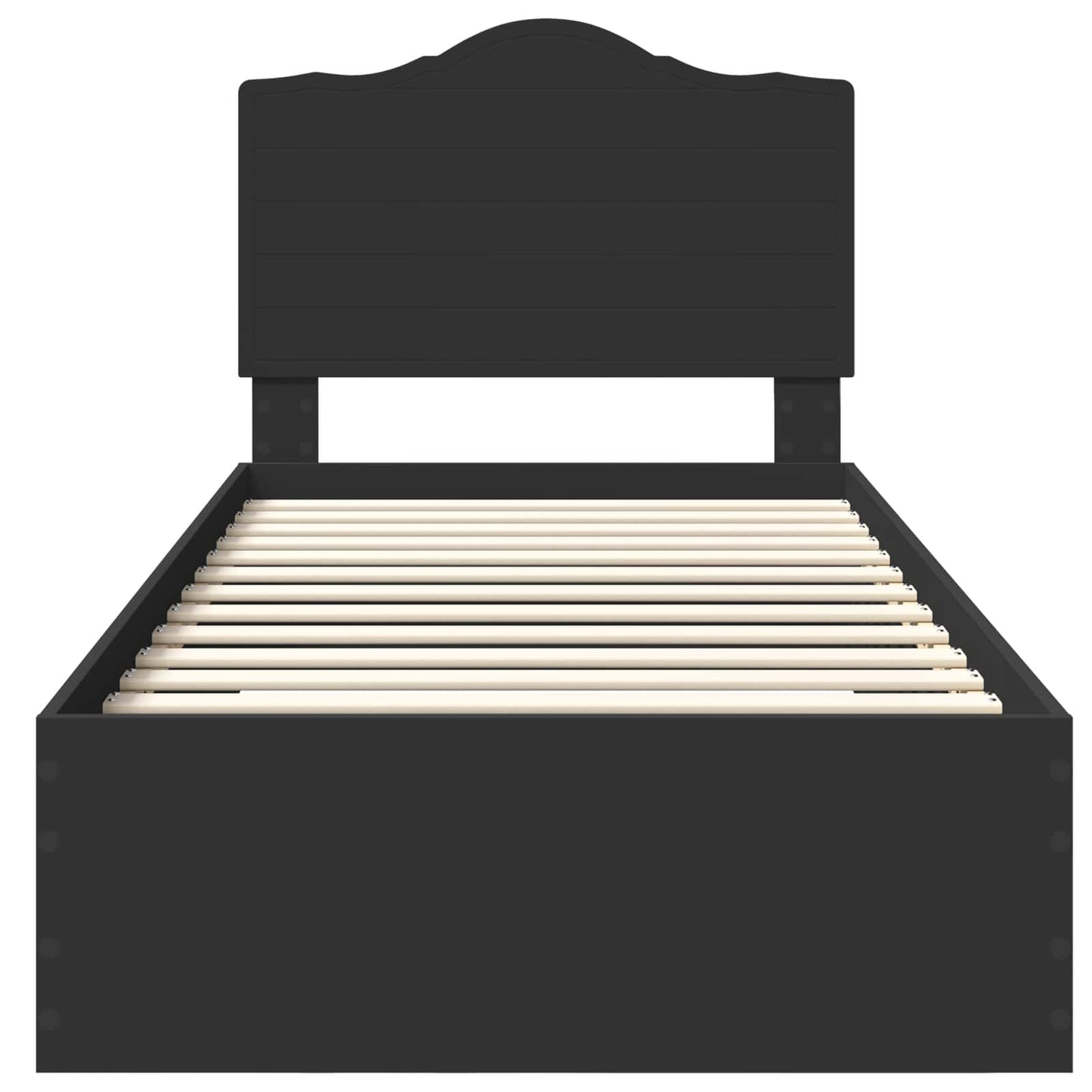 Bed Frame with Headboard Black 70 x 190 cm Engineered Wood