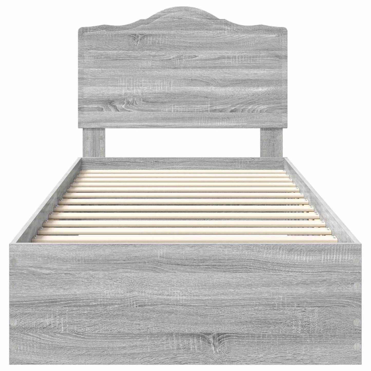 Bed Frame with Drawer Grey Sonoma 75 x 190 cm Engineered Wood