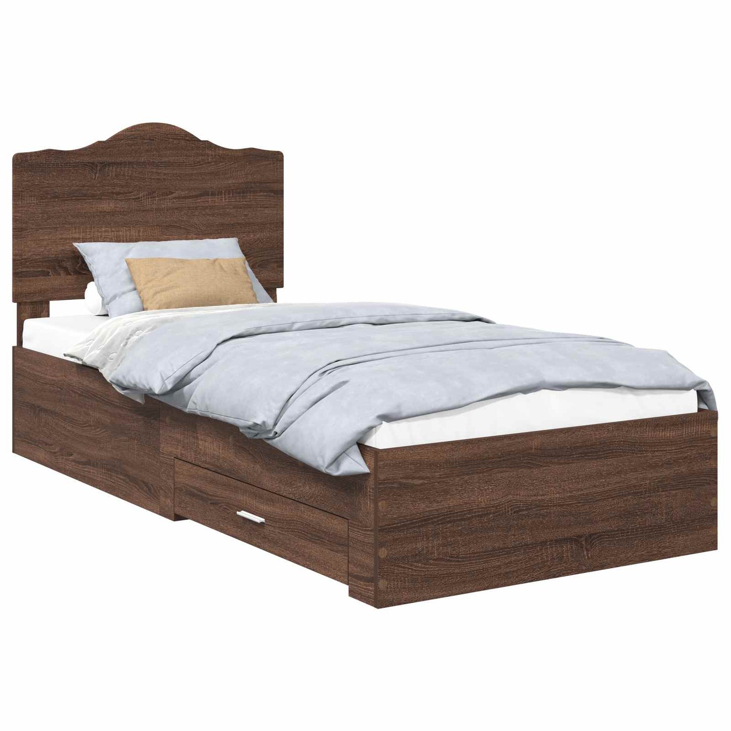 Bed Frame with Headboard Brown Oak 70 x 190 cm Engineered Wood